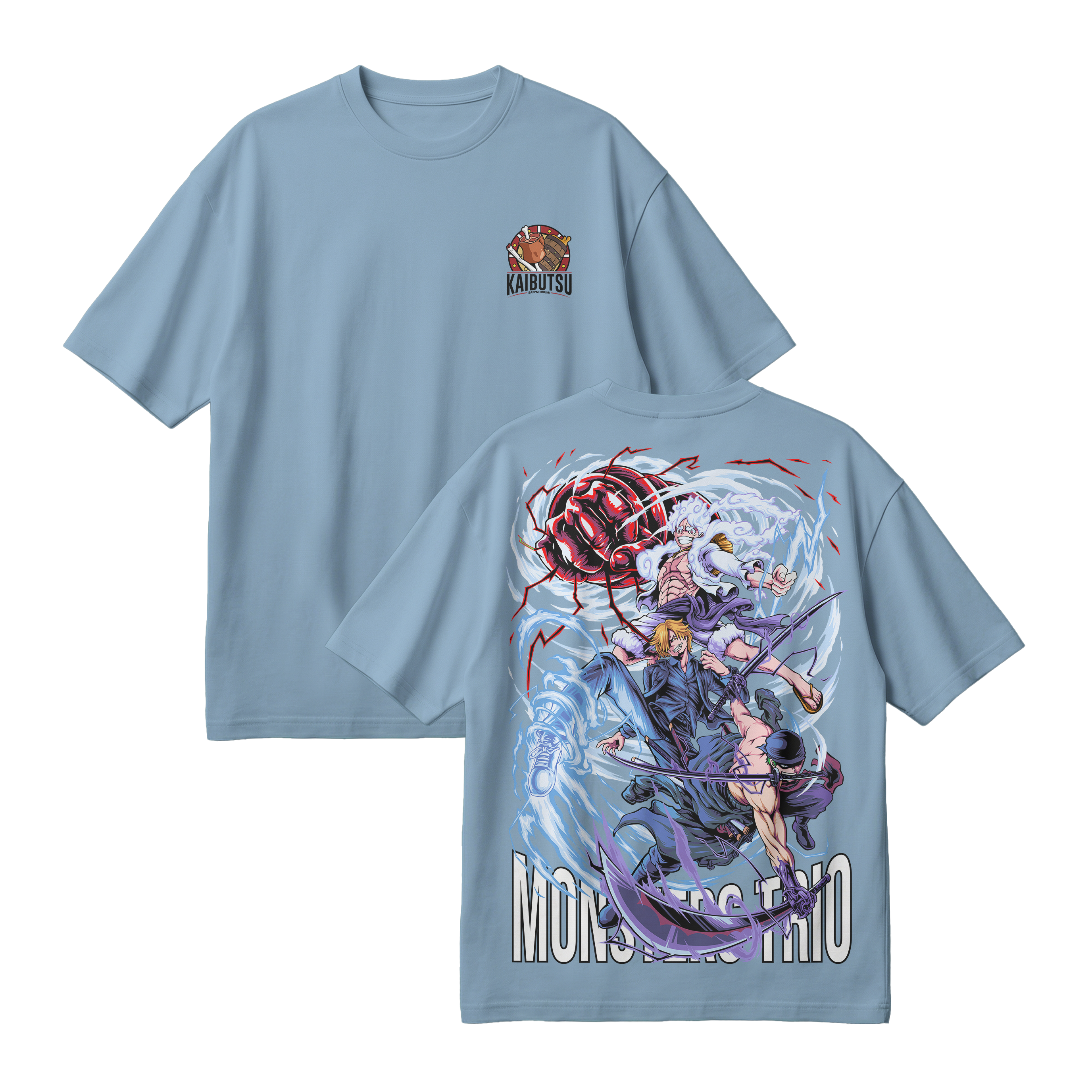 Anime One Piece Monster Trio Oversized T-Shirt - RZM009