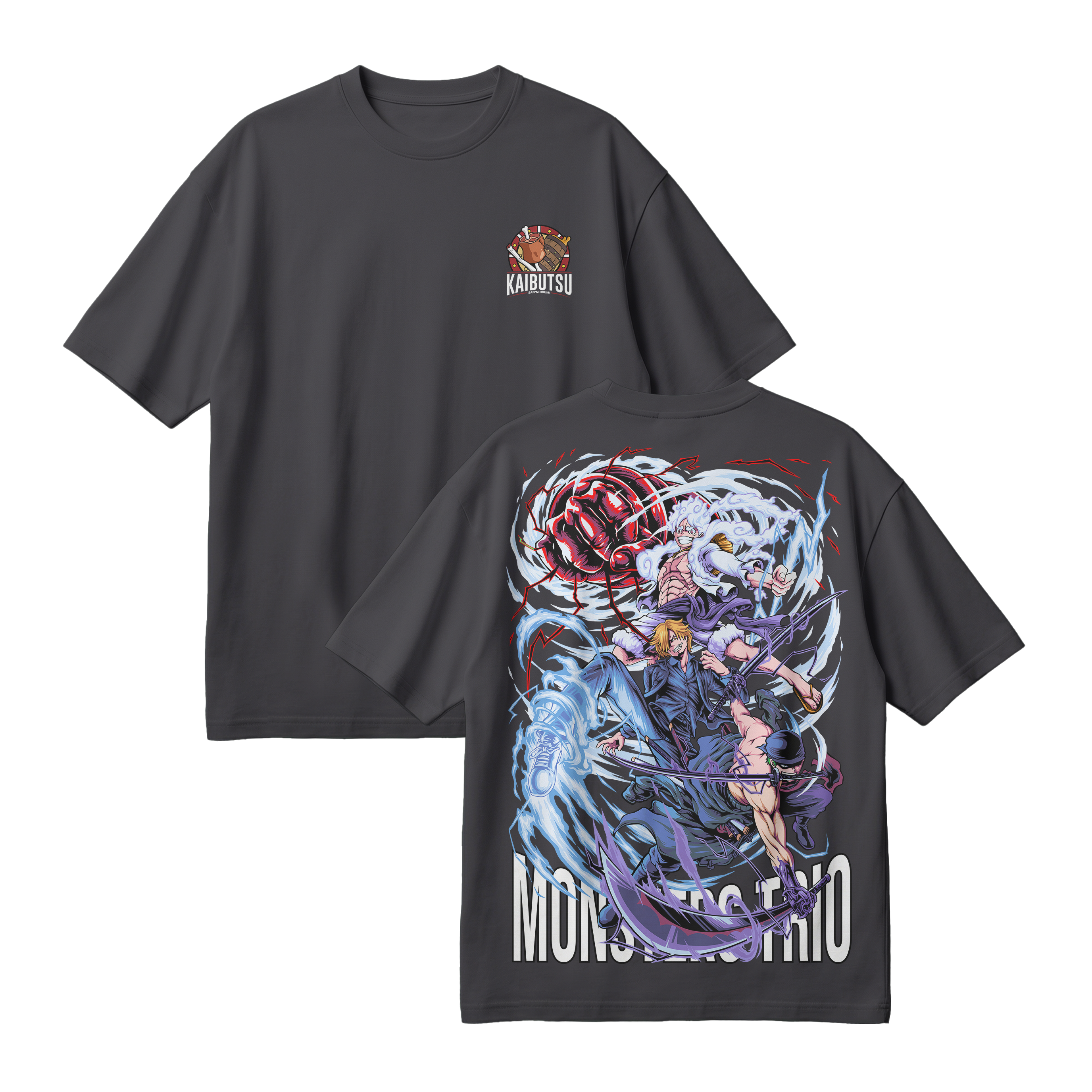 Anime One Piece Monster Trio Oversized T-Shirt - RZM009