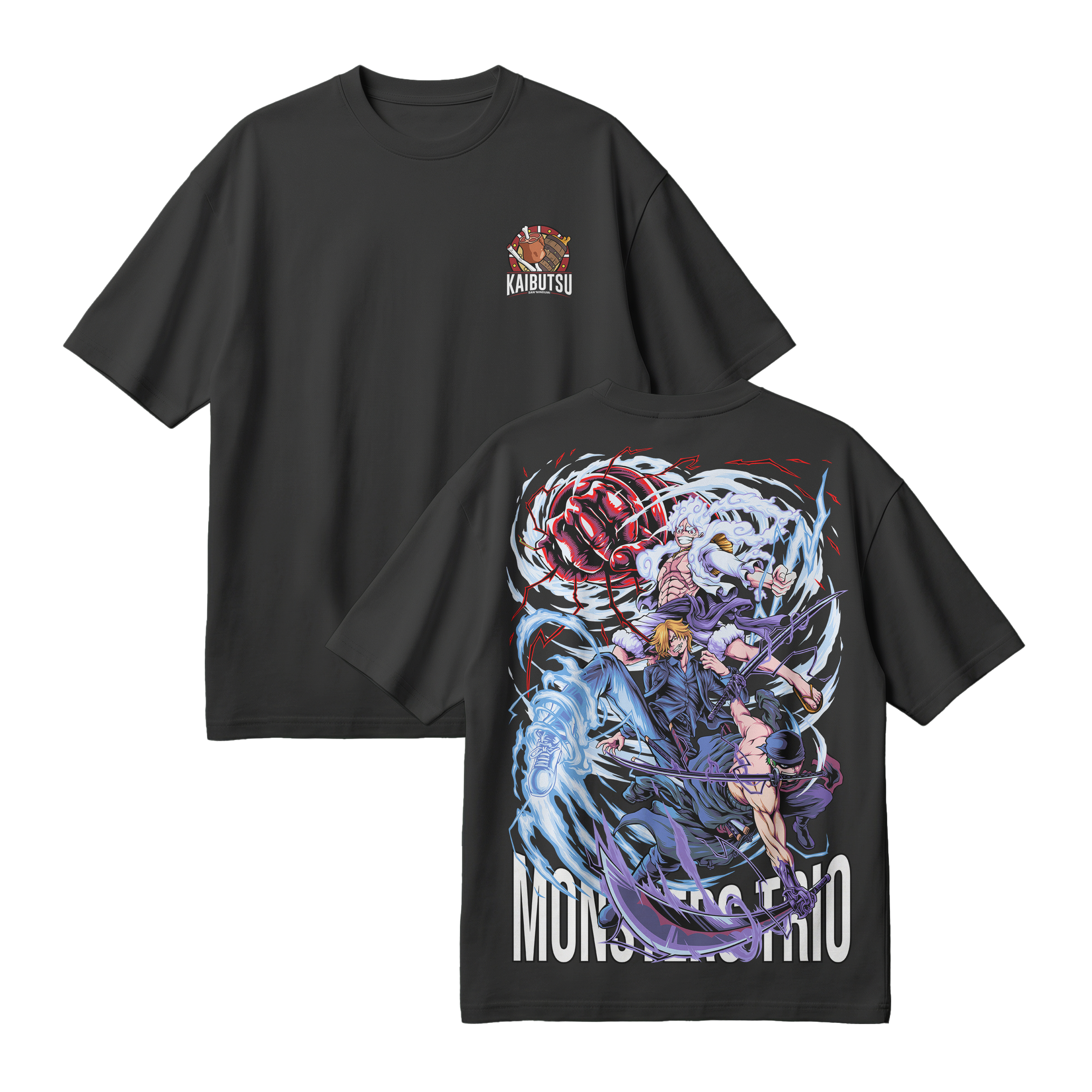 Anime One Piece Monster Trio Oversized T-Shirt - RZM009