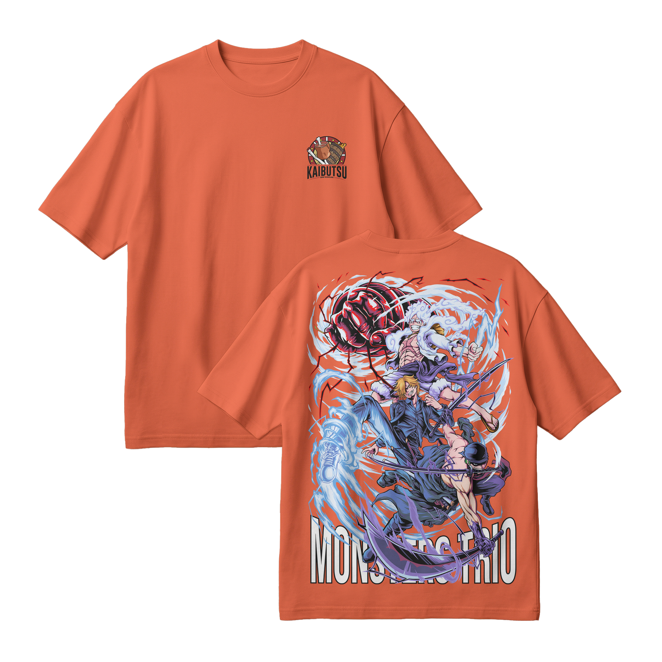 Anime One Piece Monster Trio Oversized T-Shirt - RZM009