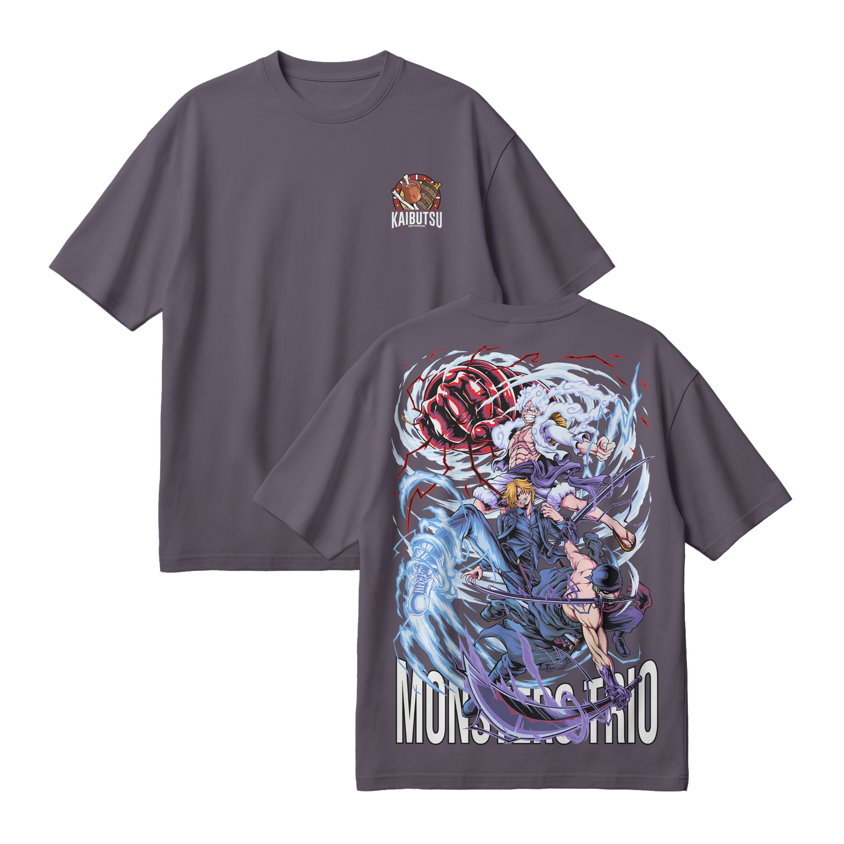 Anime One Piece Monster Trio Oversized T-Shirt - RZM009