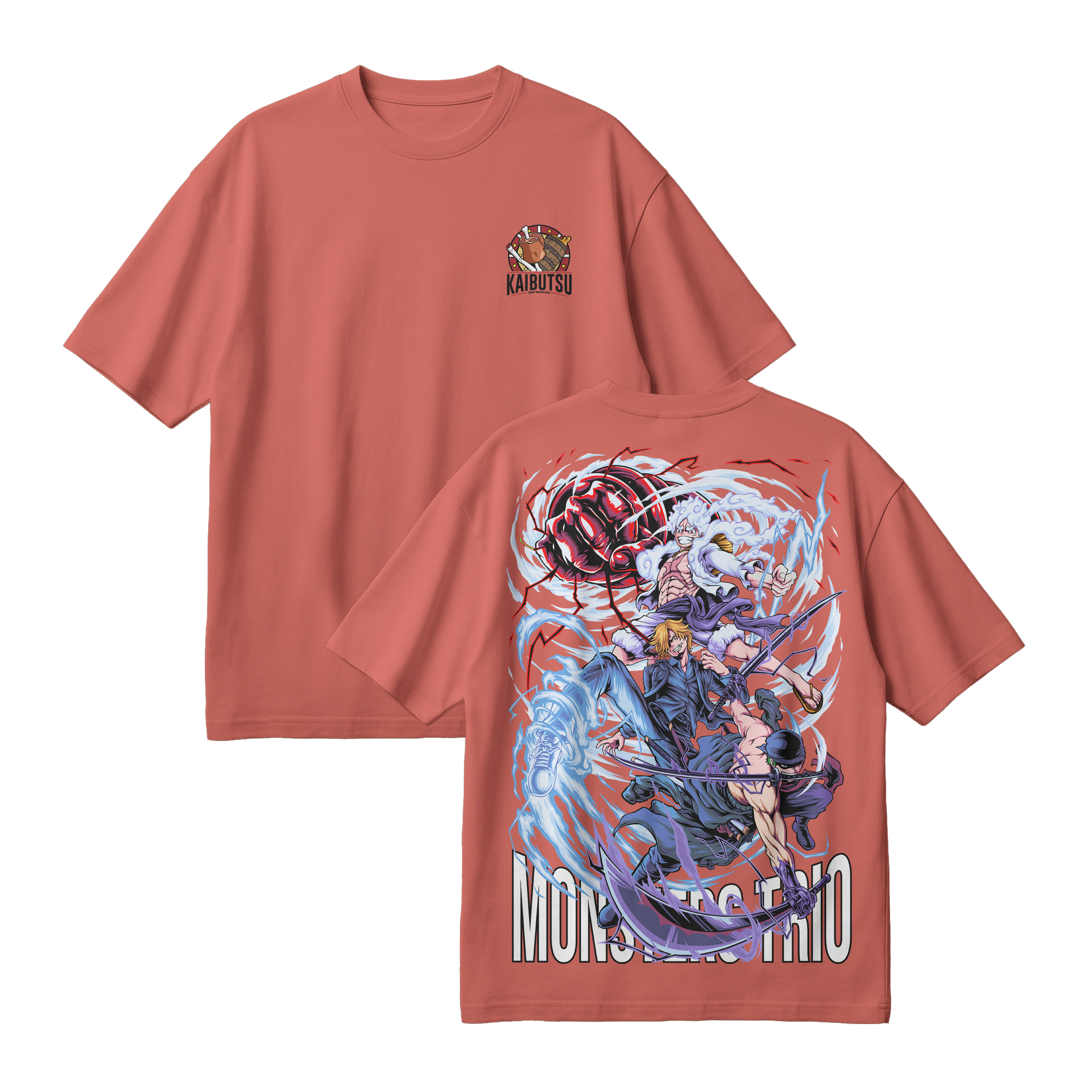 Anime One Piece Monster Trio Oversized T-Shirt - RZM009