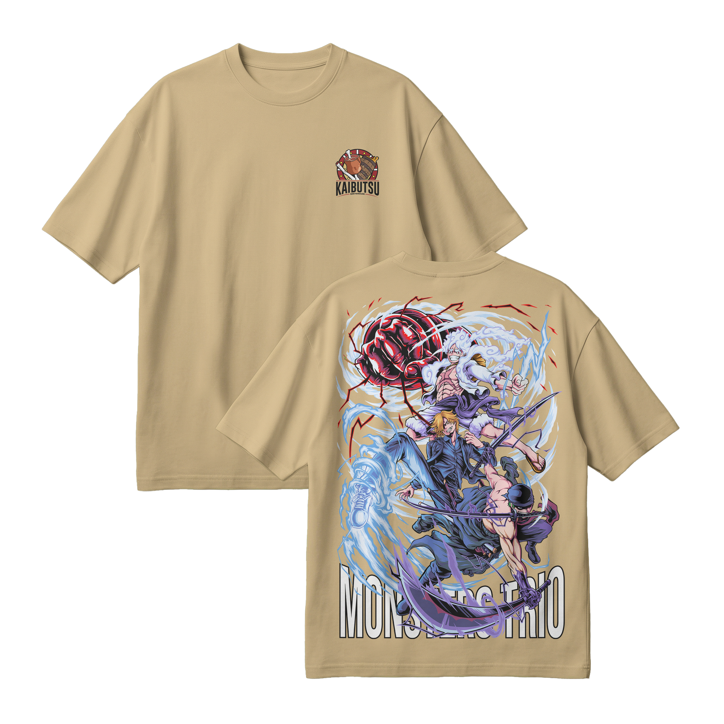 Anime One Piece Monster Trio Oversized T-Shirt - RZM009