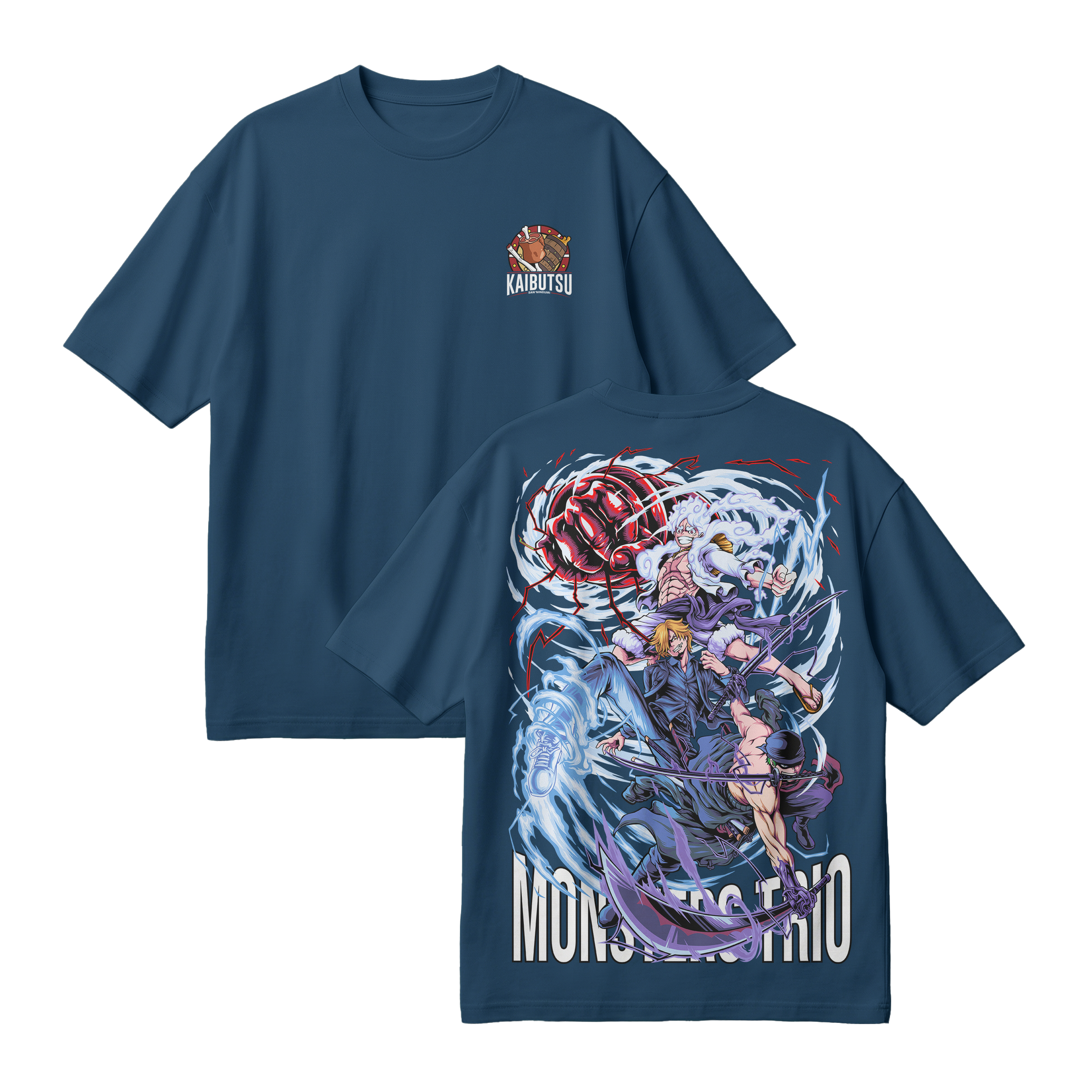Anime One Piece Monster Trio Oversized T-Shirt - RZM009