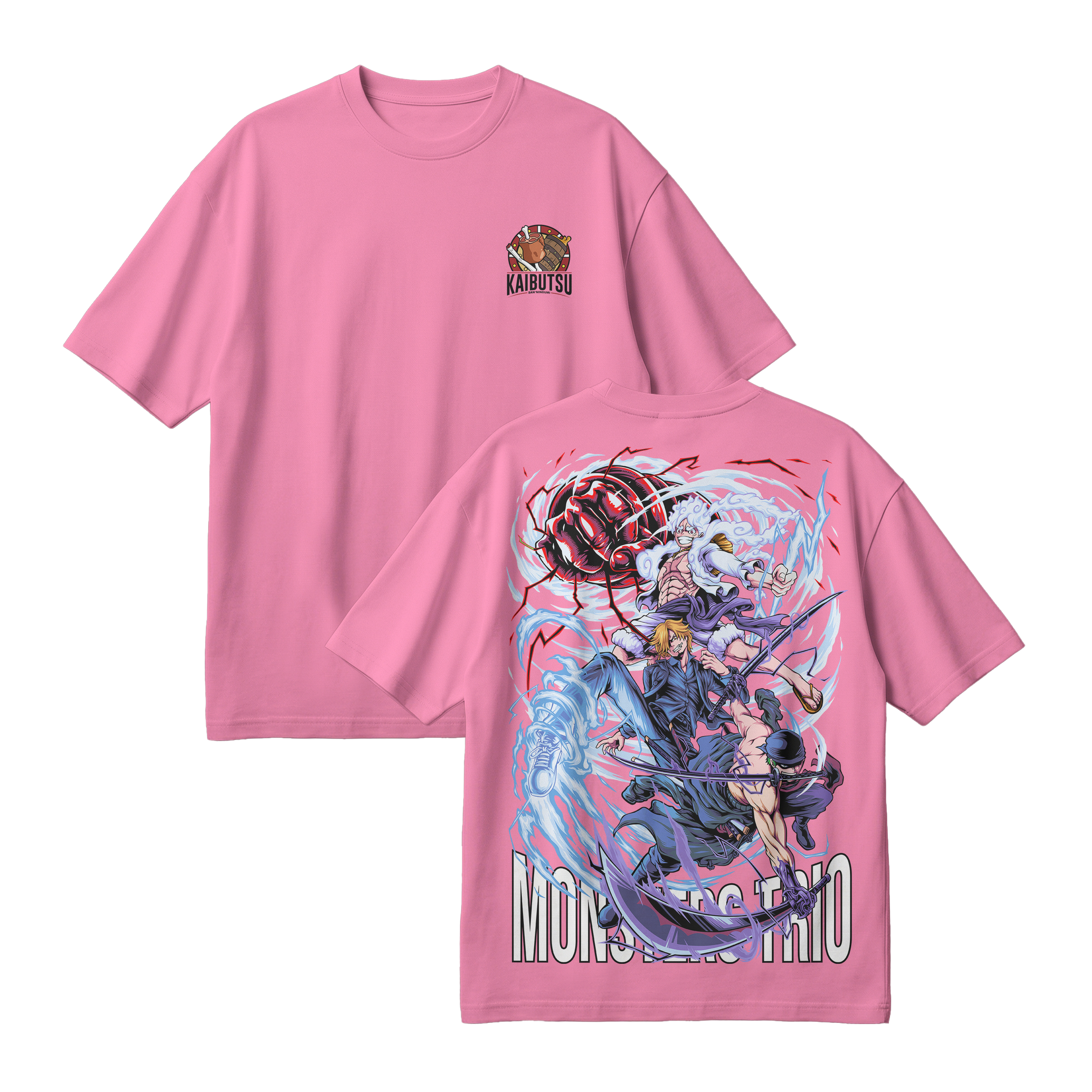 Anime One Piece Monster Trio Oversized T-Shirt - RZM009