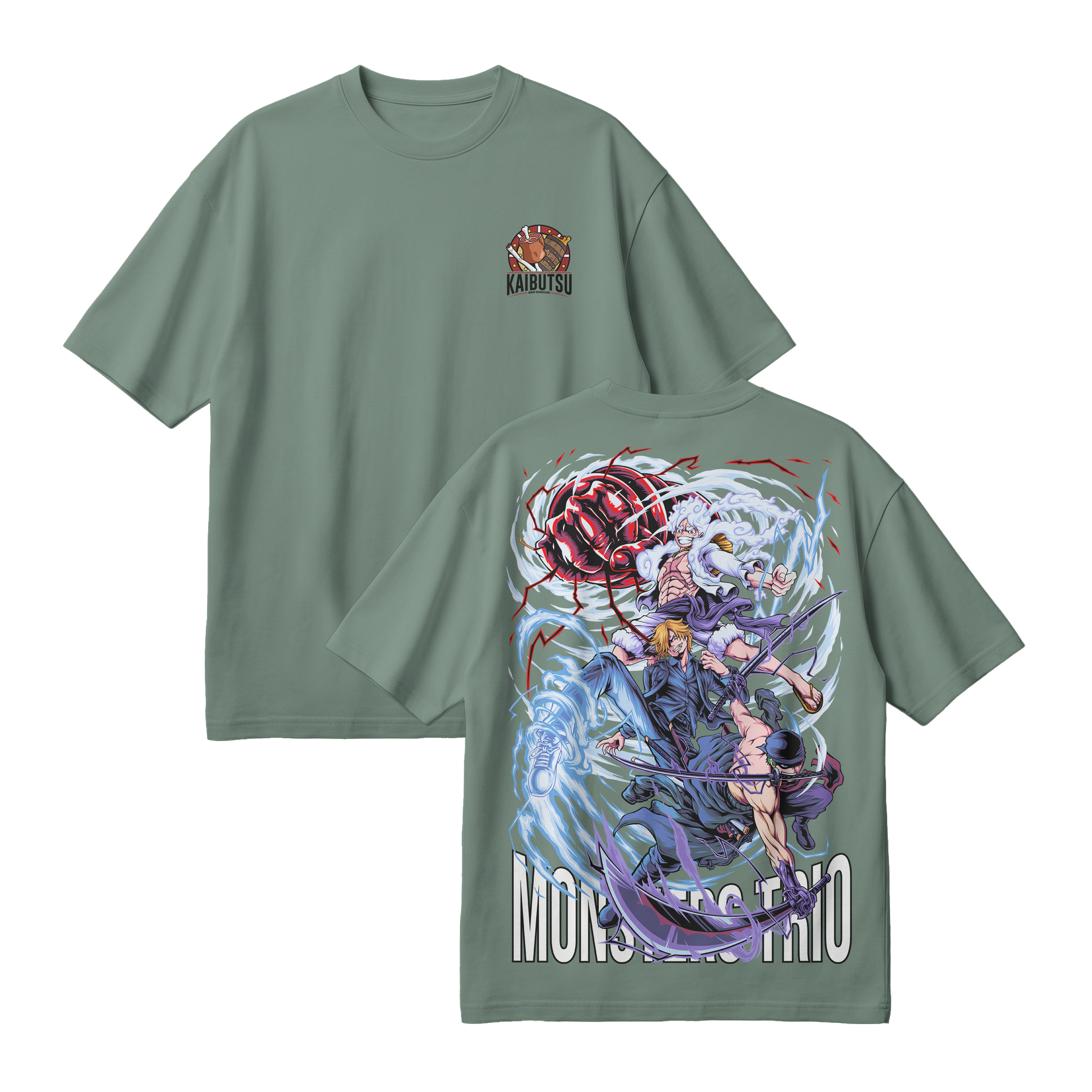 Anime One Piece Monster Trio Oversized T-Shirt - RZM009
