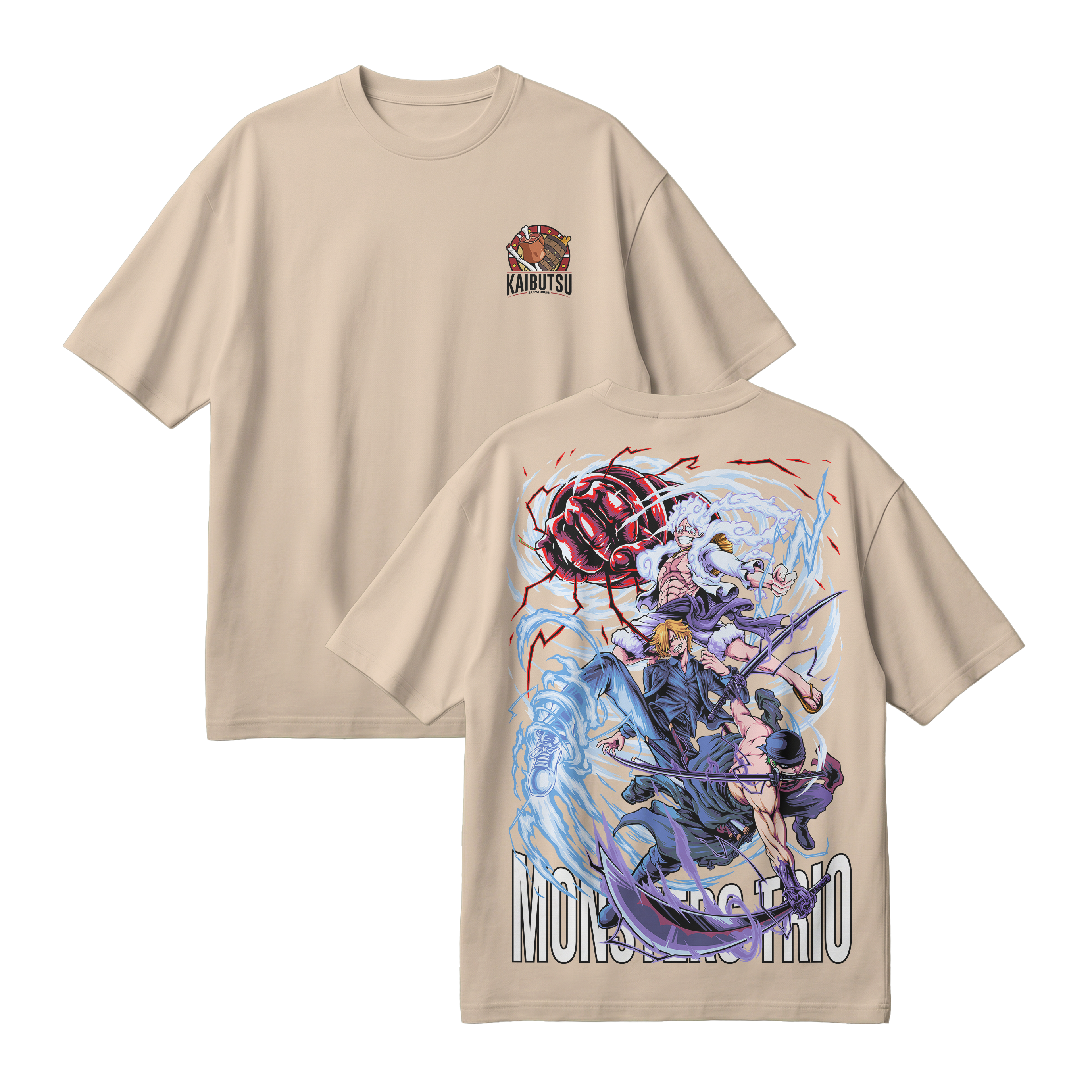 Anime One Piece Monster Trio Oversized T-Shirt - RZM009