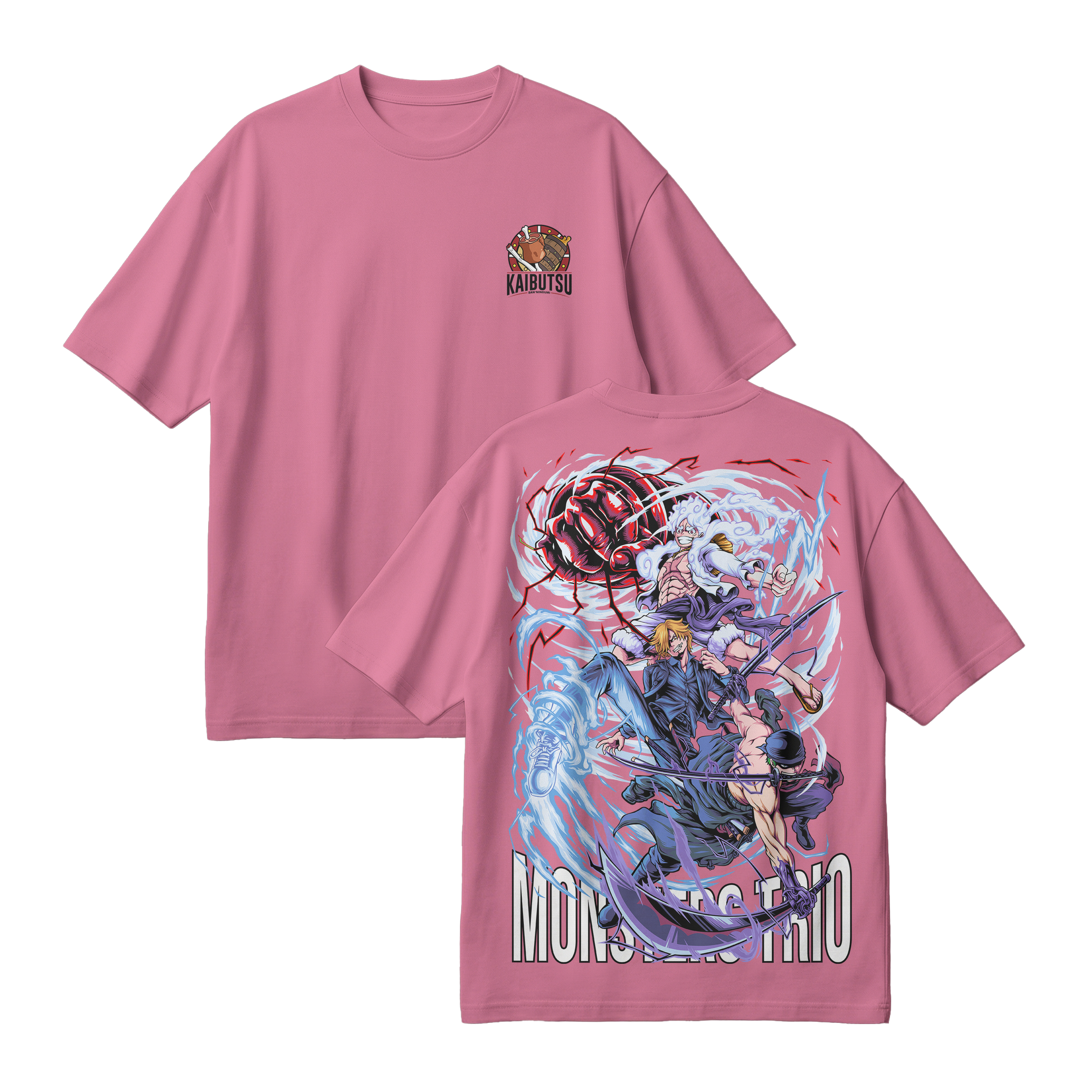 Anime One Piece Monster Trio Oversized T-Shirt - RZM009