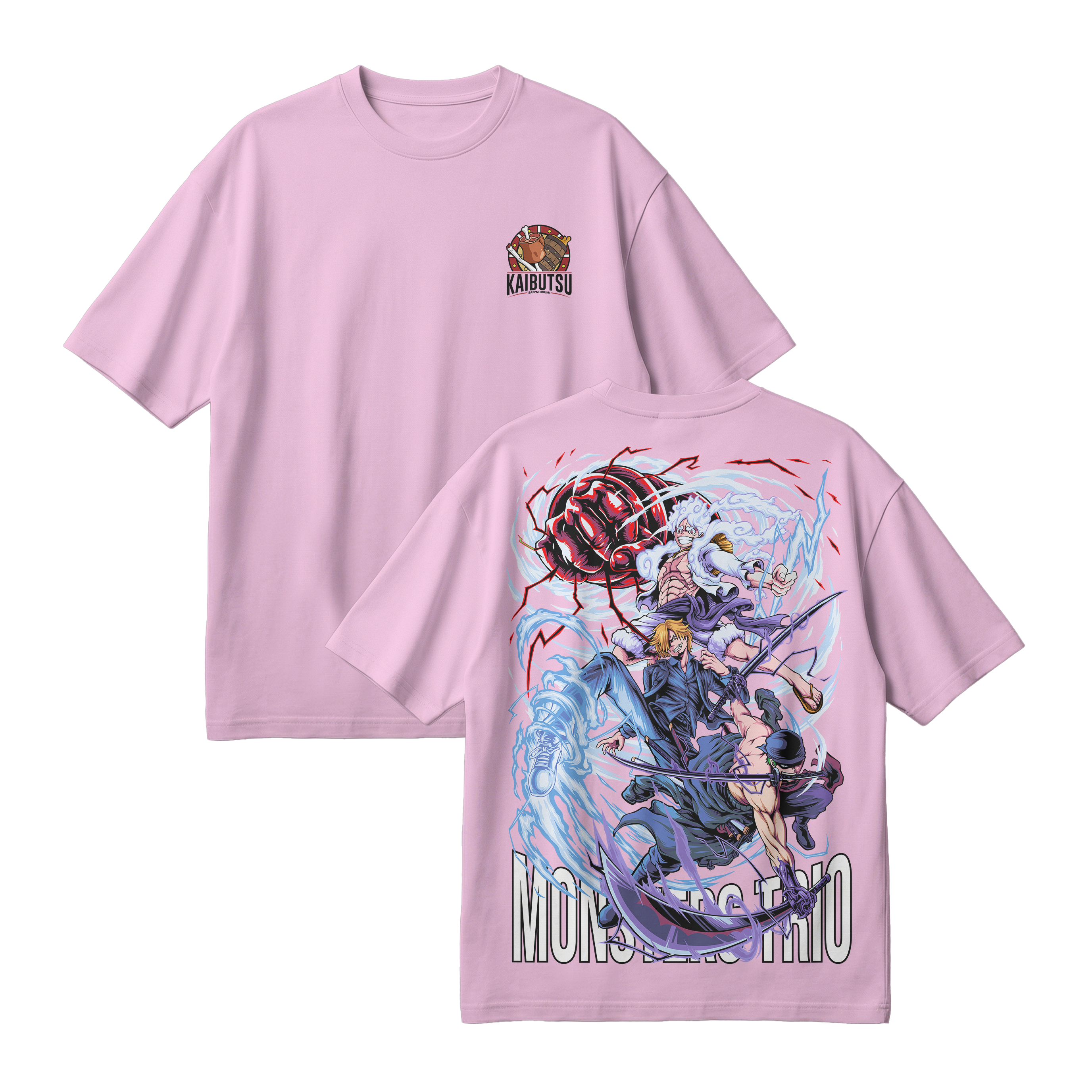 Anime One Piece Monster Trio Oversized T-Shirt - RZM009