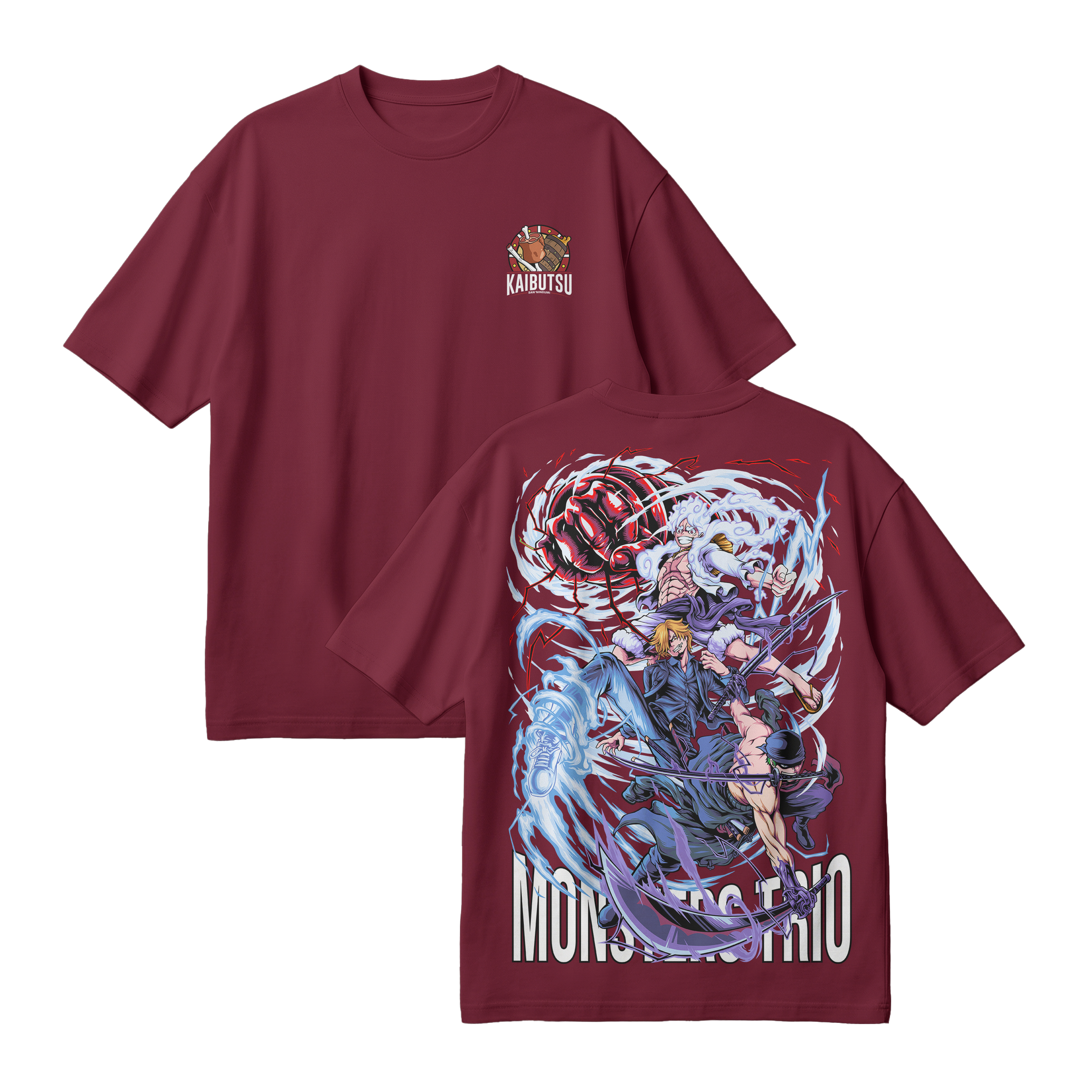 Anime One Piece Monster Trio Oversized T-Shirt - RZM009