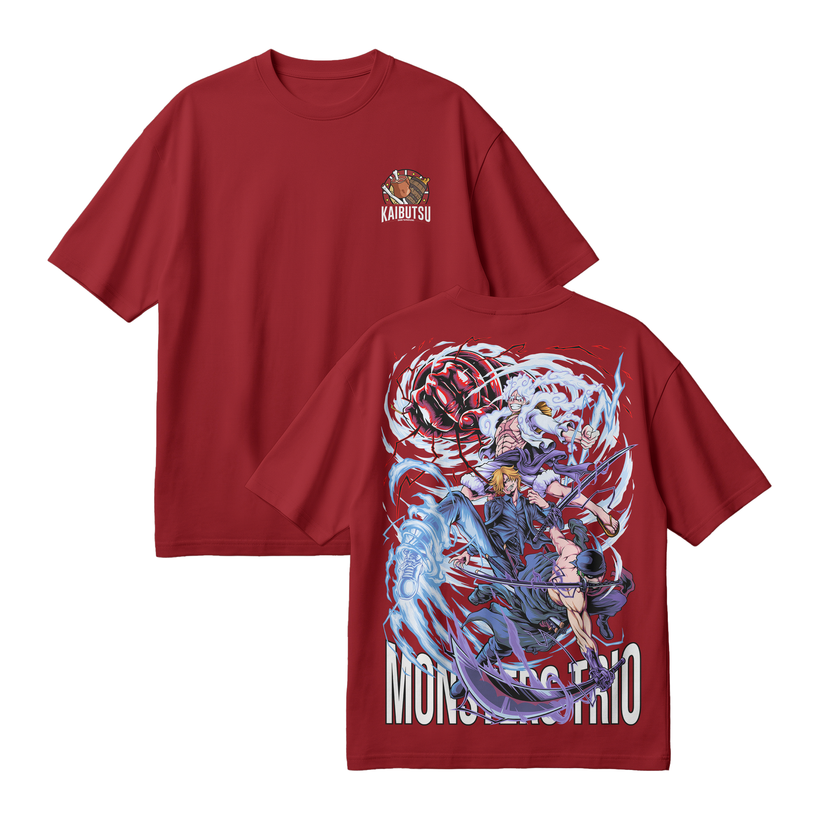Anime One Piece Monster Trio Oversized T-Shirt - RZM009