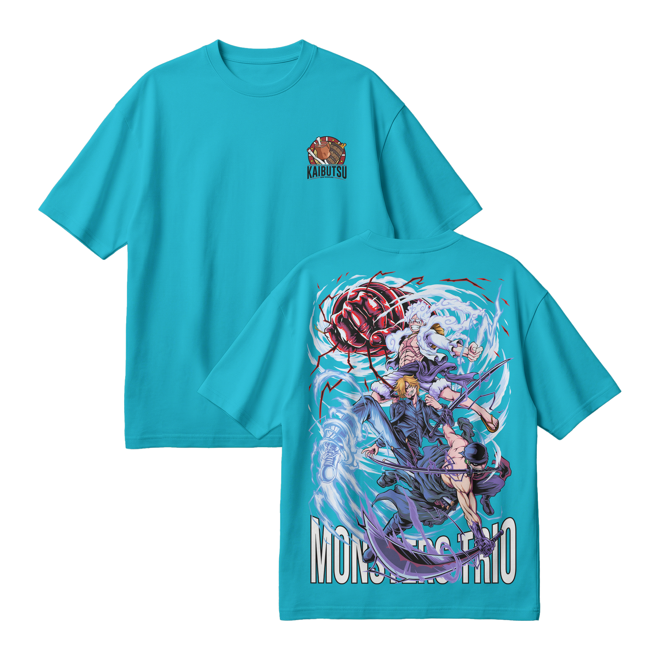 Anime One Piece Monster Trio Oversized T-Shirt - RZM009