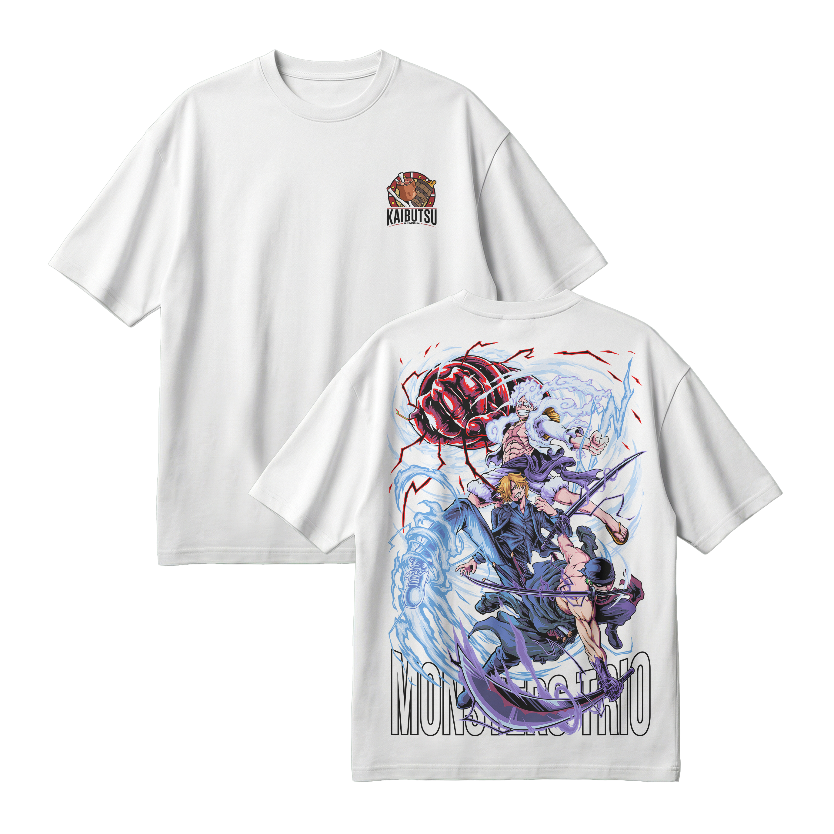 Anime One Piece Monster Trio Oversized T-Shirt - RZM009