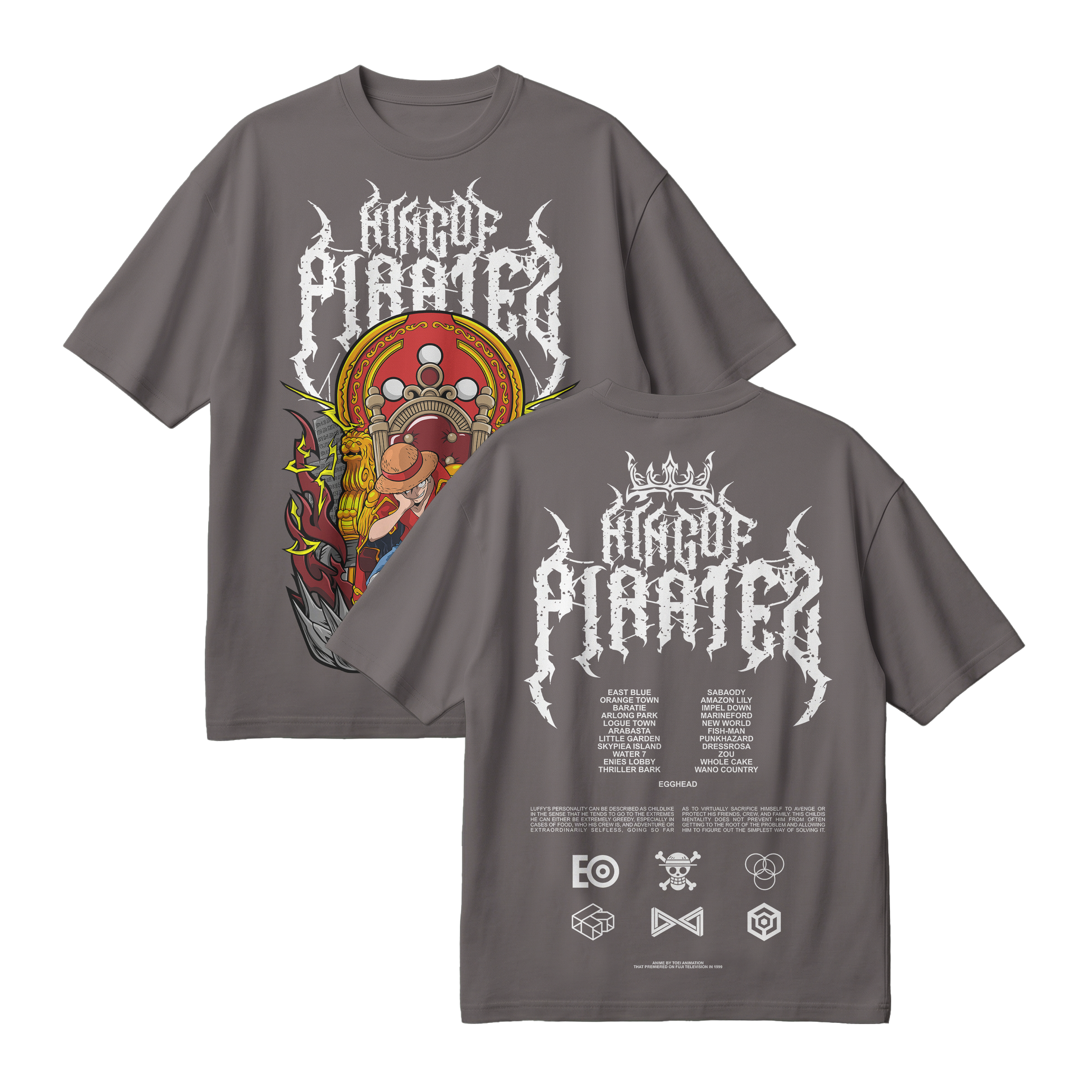 Anime One Piece Monkey D. Luffy King Of Pirates Oversized T-Shirt - RZM019