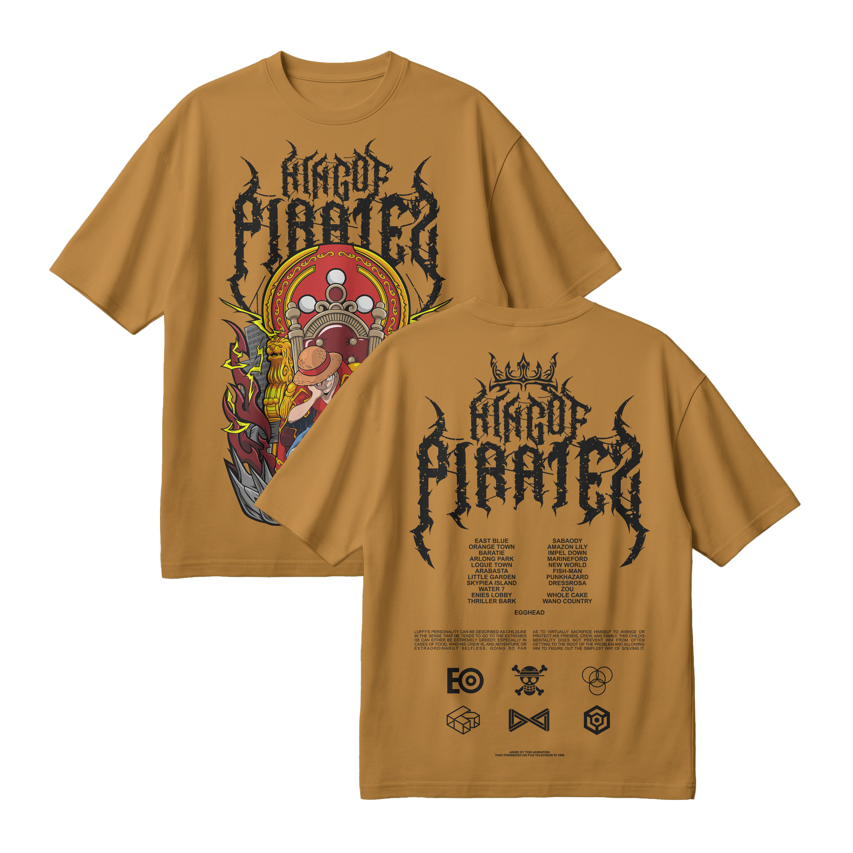 Anime One Piece Monkey D. Luffy King Of Pirates Oversized T-Shirt - RZM019