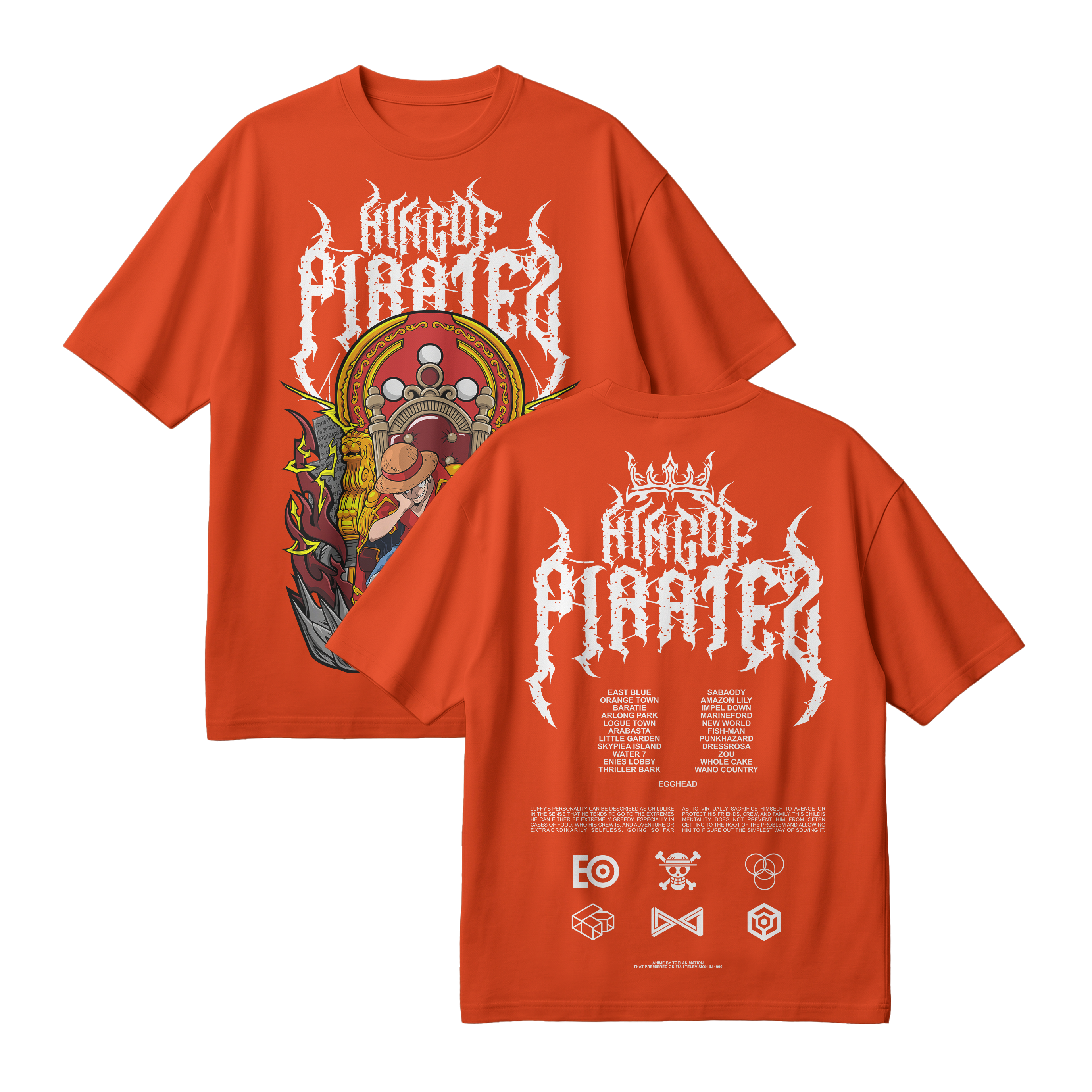 Anime One Piece Monkey D. Luffy King Of Pirates Oversized T-Shirt - RZM019