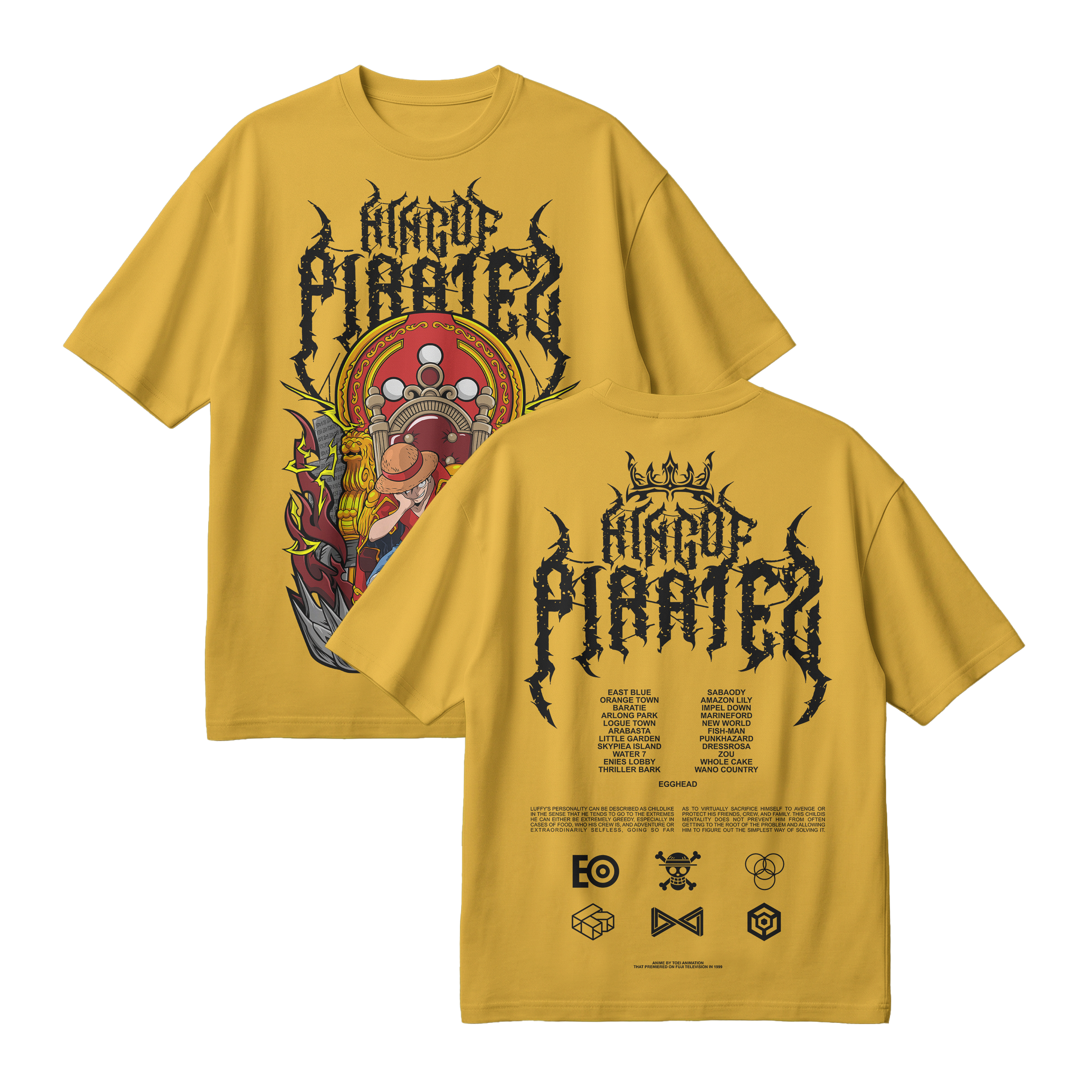 Anime One Piece Monkey D. Luffy King Of Pirates Oversized T-Shirt - RZM019