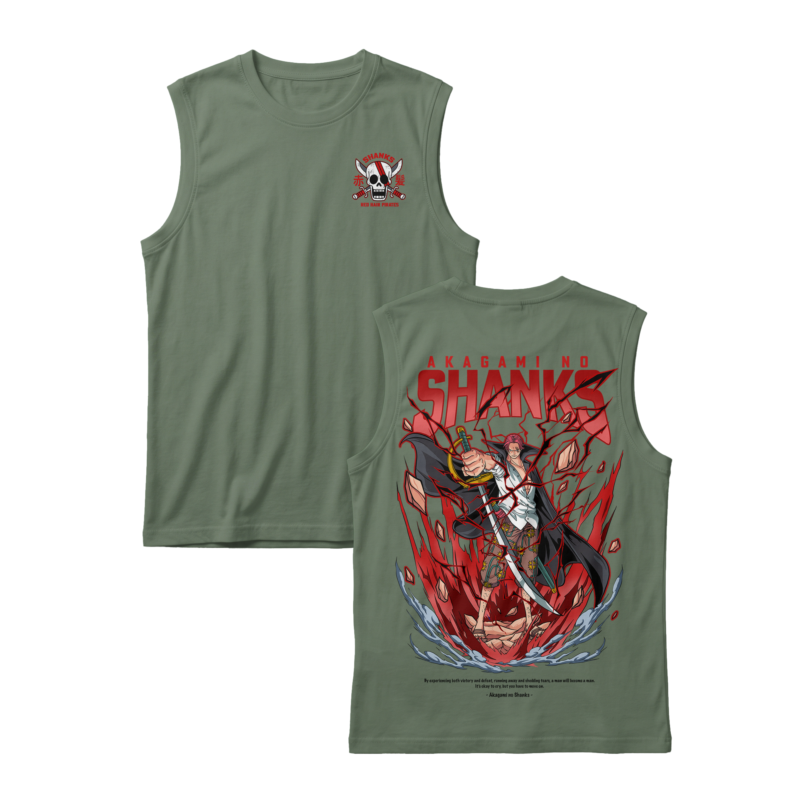 Anime One Piece Akagami no Shanks Sleeveless - RZM003
