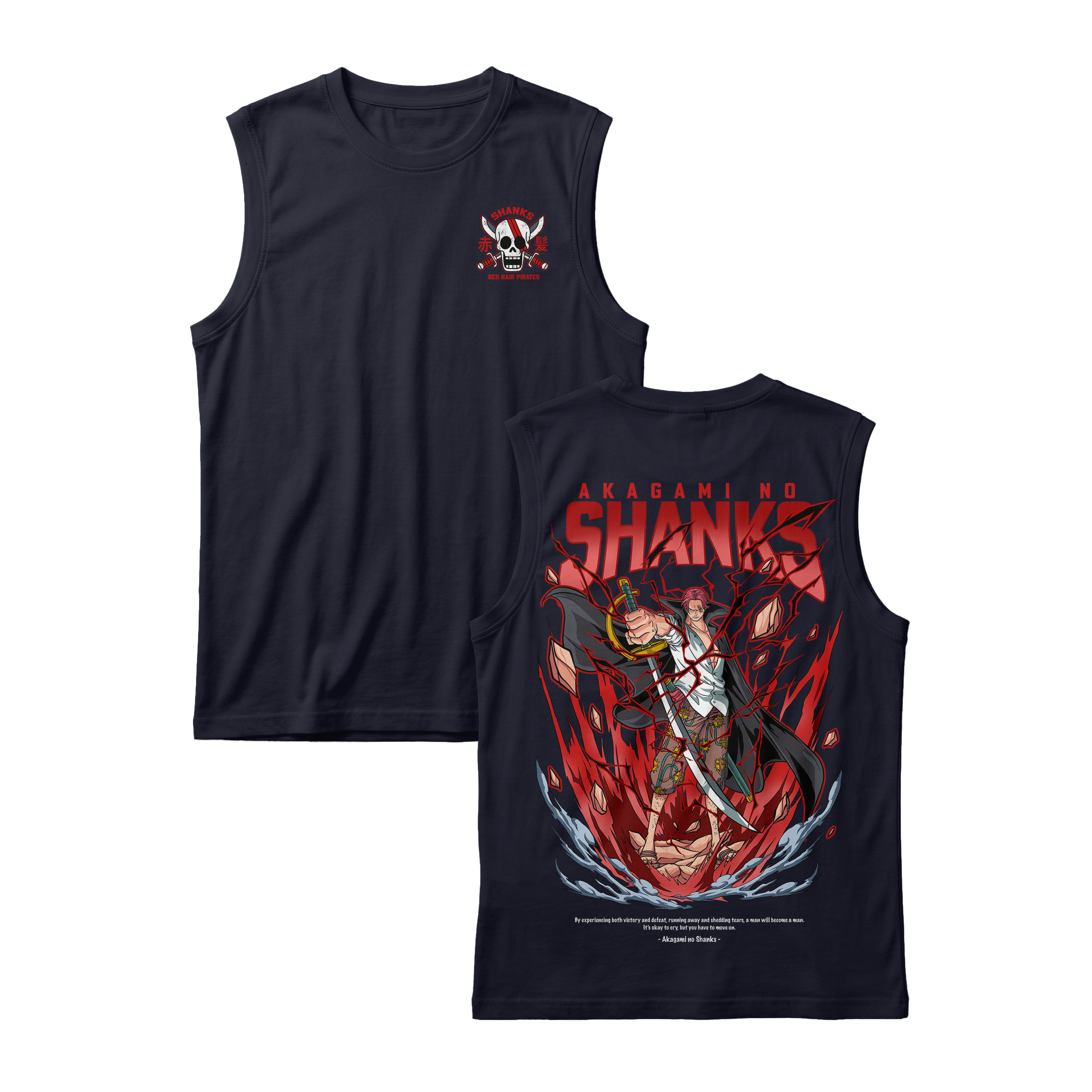 Anime One Piece Akagami no Shanks Sleeveless - RZM003