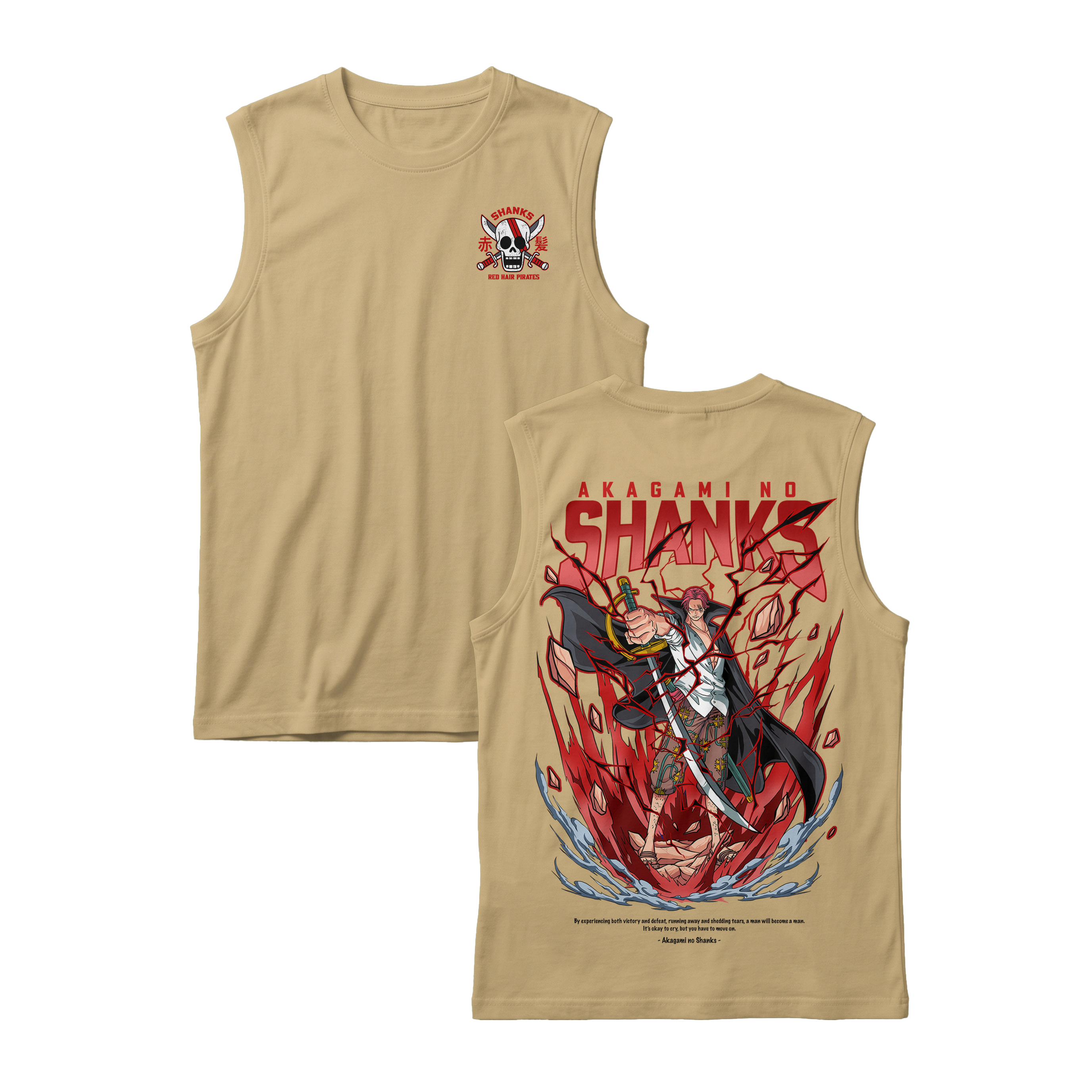 Anime One Piece Akagami no Shanks Sleeveless - RZM003