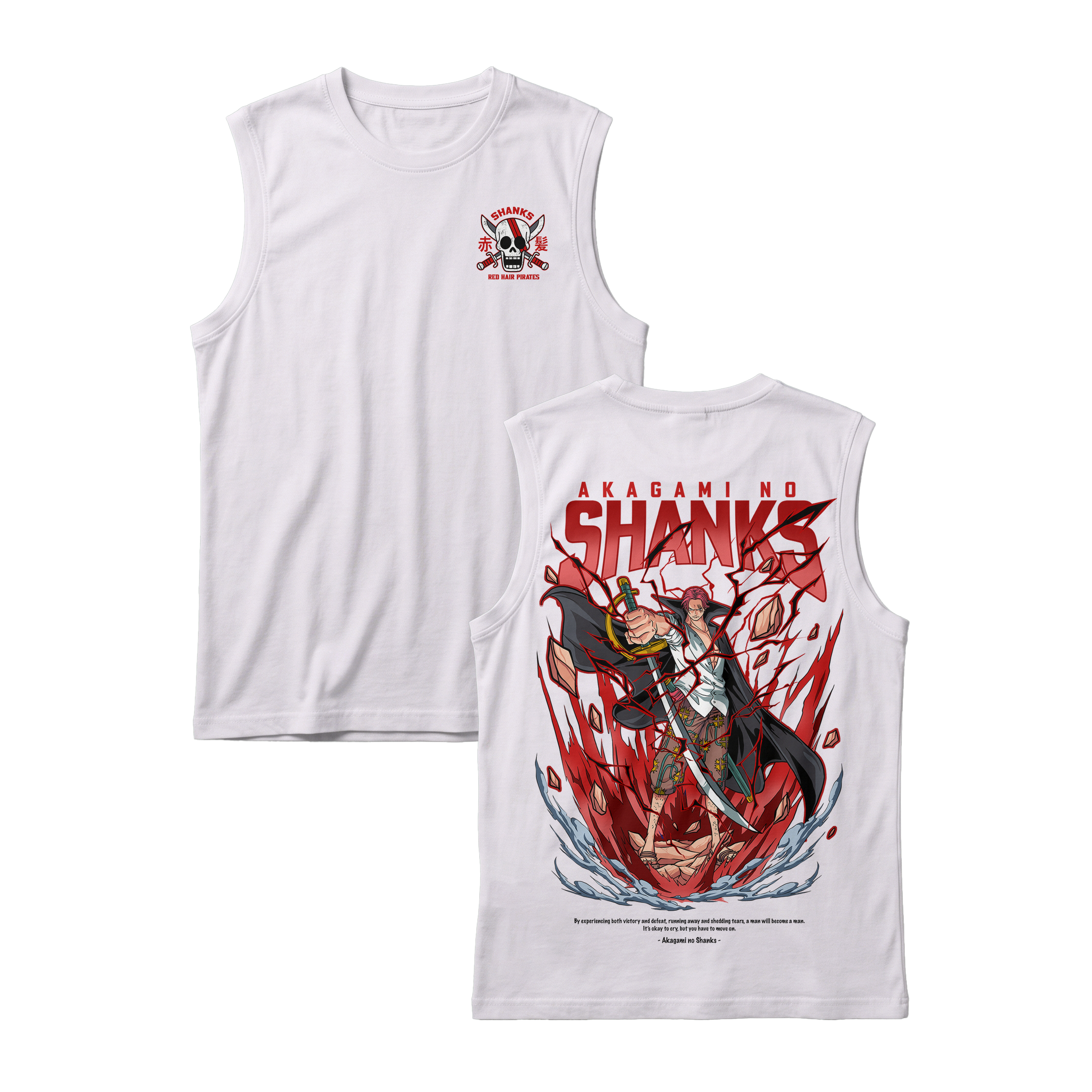Anime One Piece Akagami no Shanks Sleeveless - RZM003