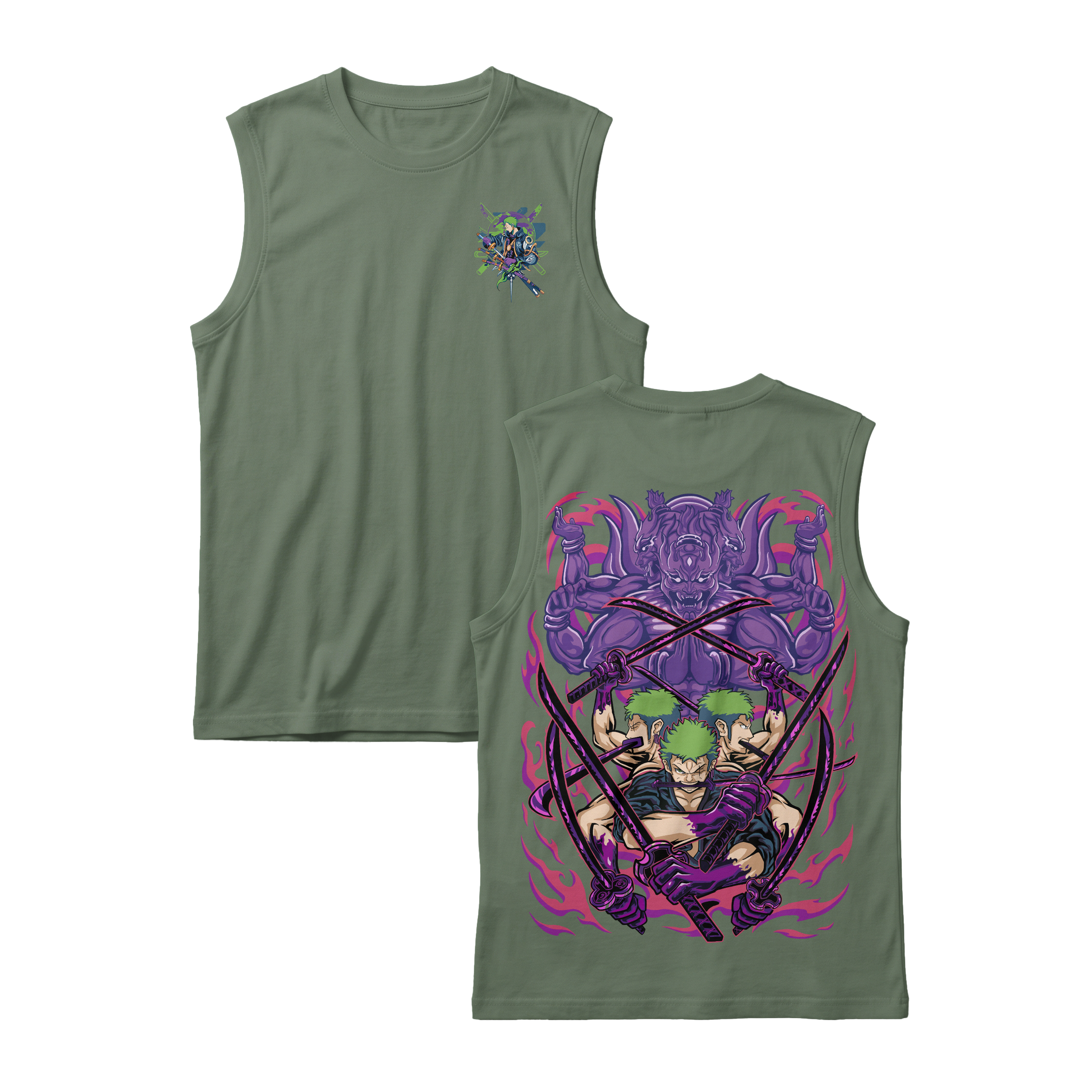 Anime One Piece Roronoa Zoro Sleeveless - RZM004