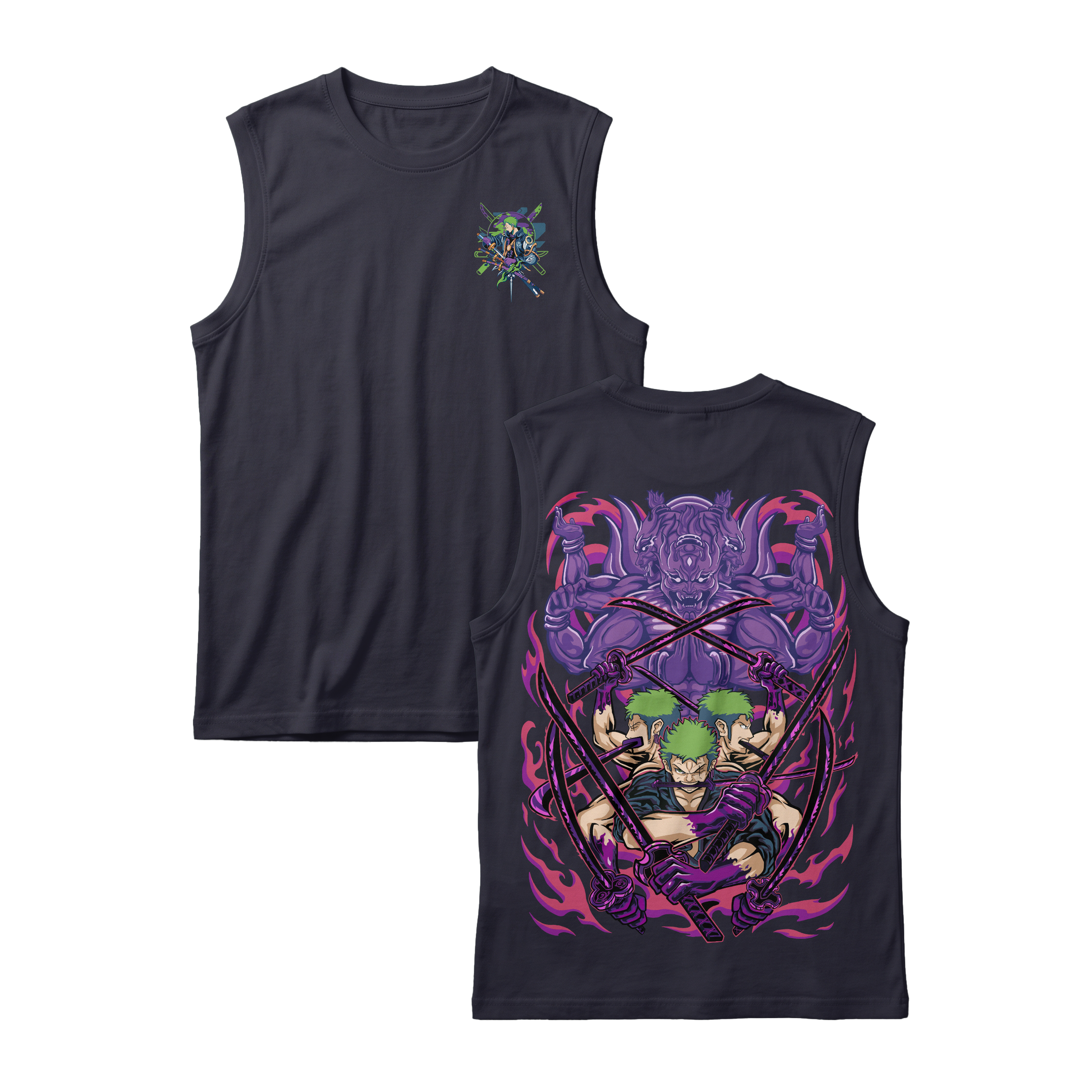 Anime One Piece Roronoa Zoro Sleeveless - RZM004