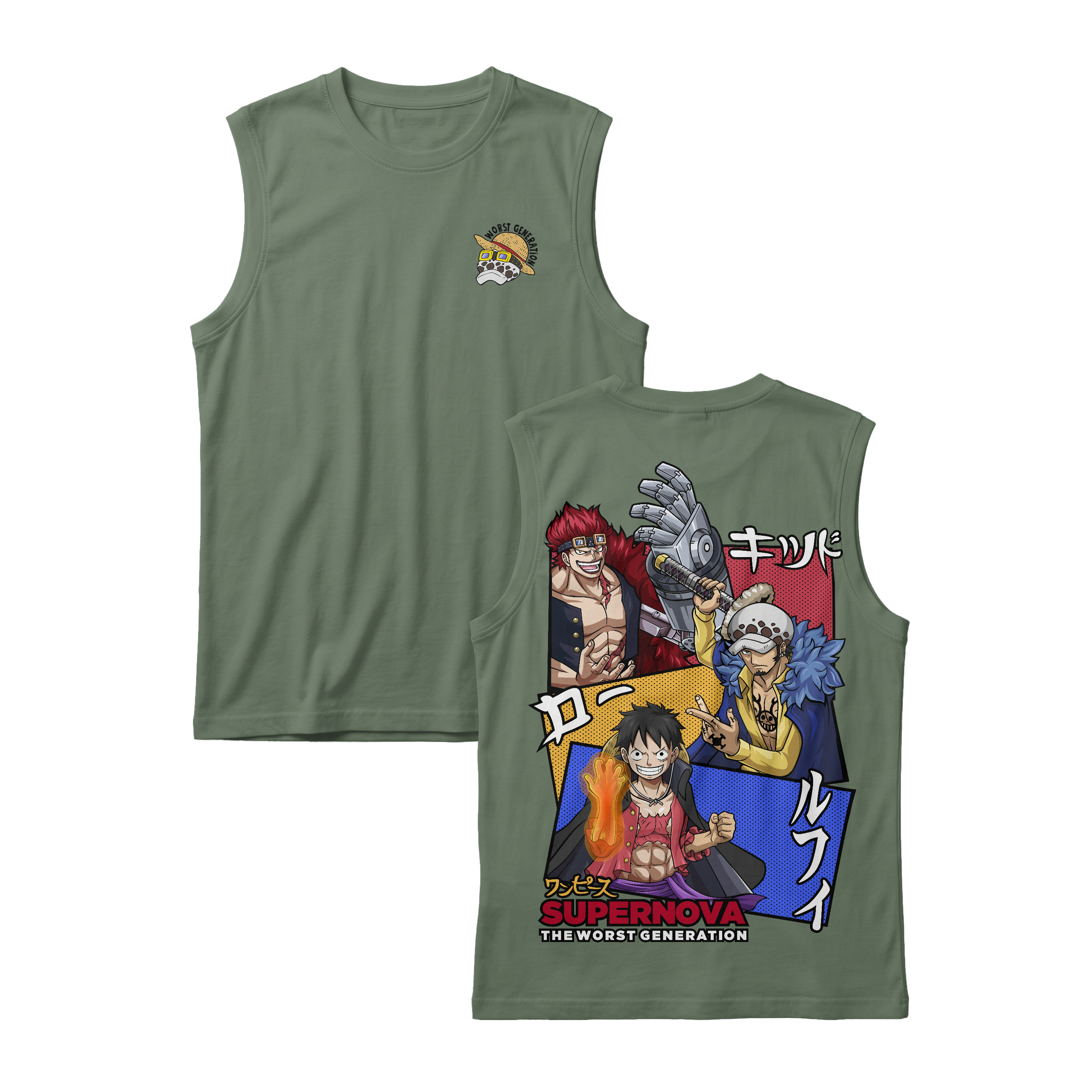 Anime One Piece Supernova The Worst Generation Sleeveless - RZM007