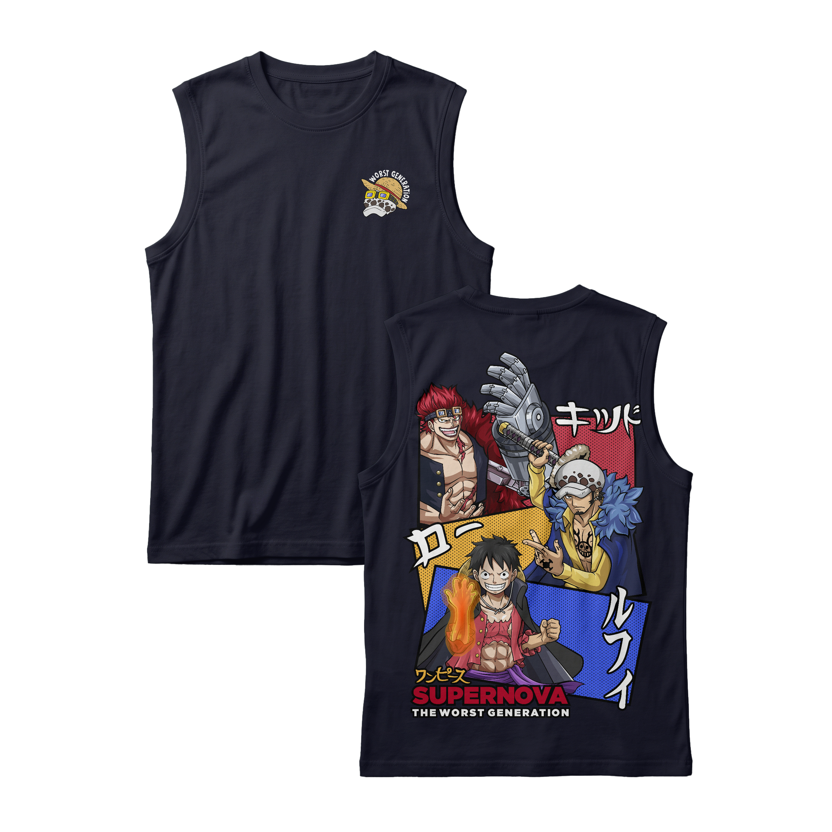Anime One Piece Supernova The Worst Generation Sleeveless - RZM007