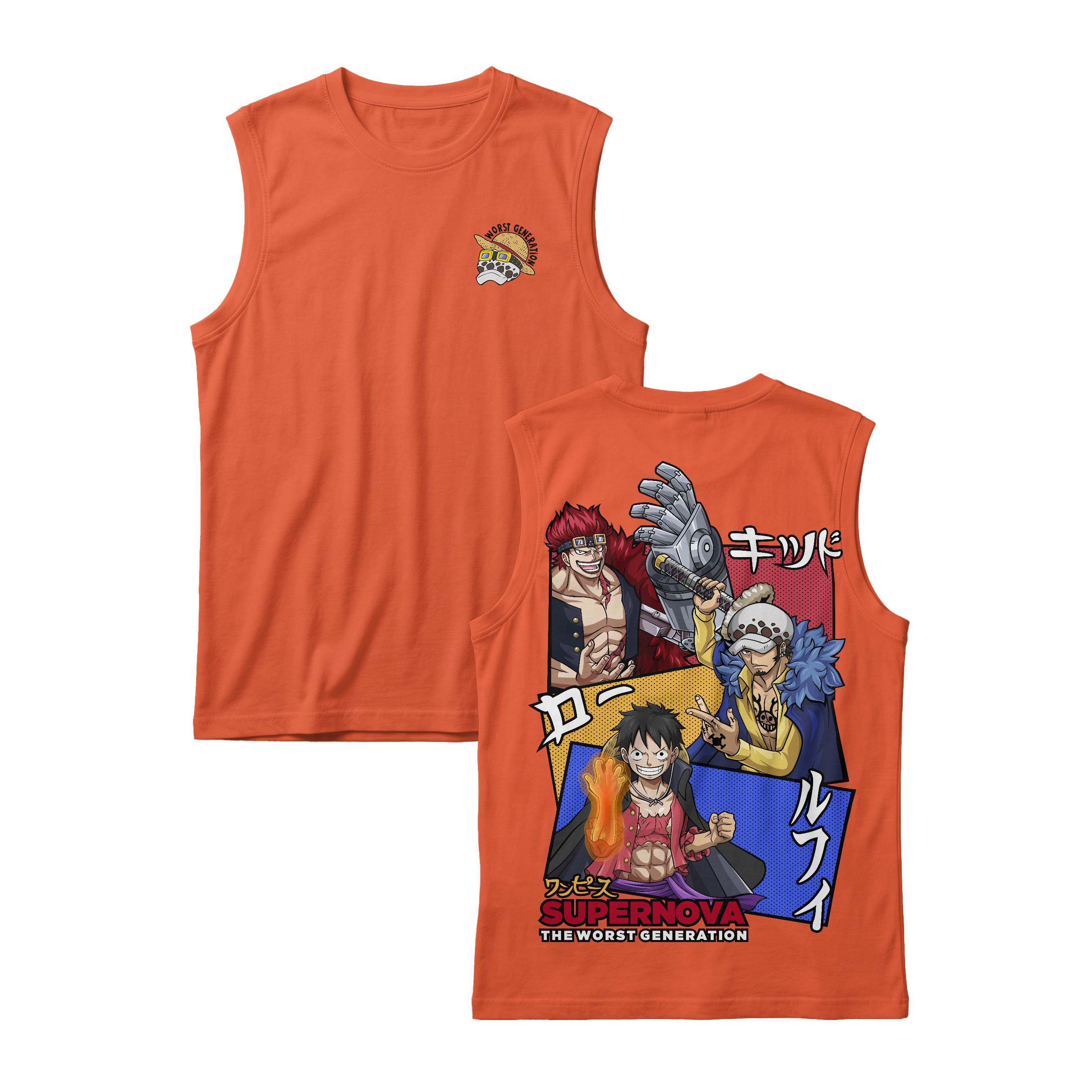 Anime One Piece Supernova The Worst Generation Sleeveless - RZM007