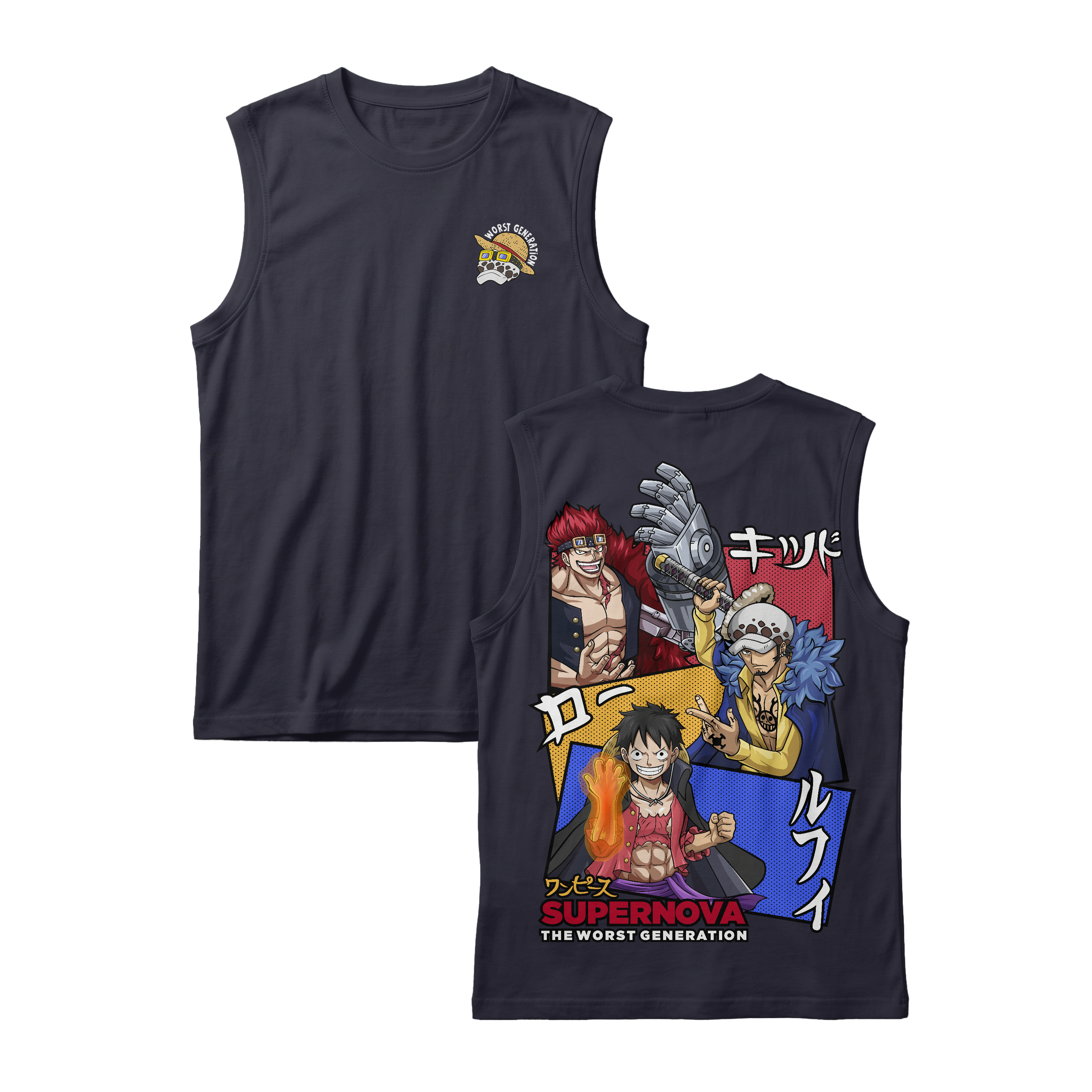 Anime One Piece Supernova The Worst Generation Sleeveless - RZM007
