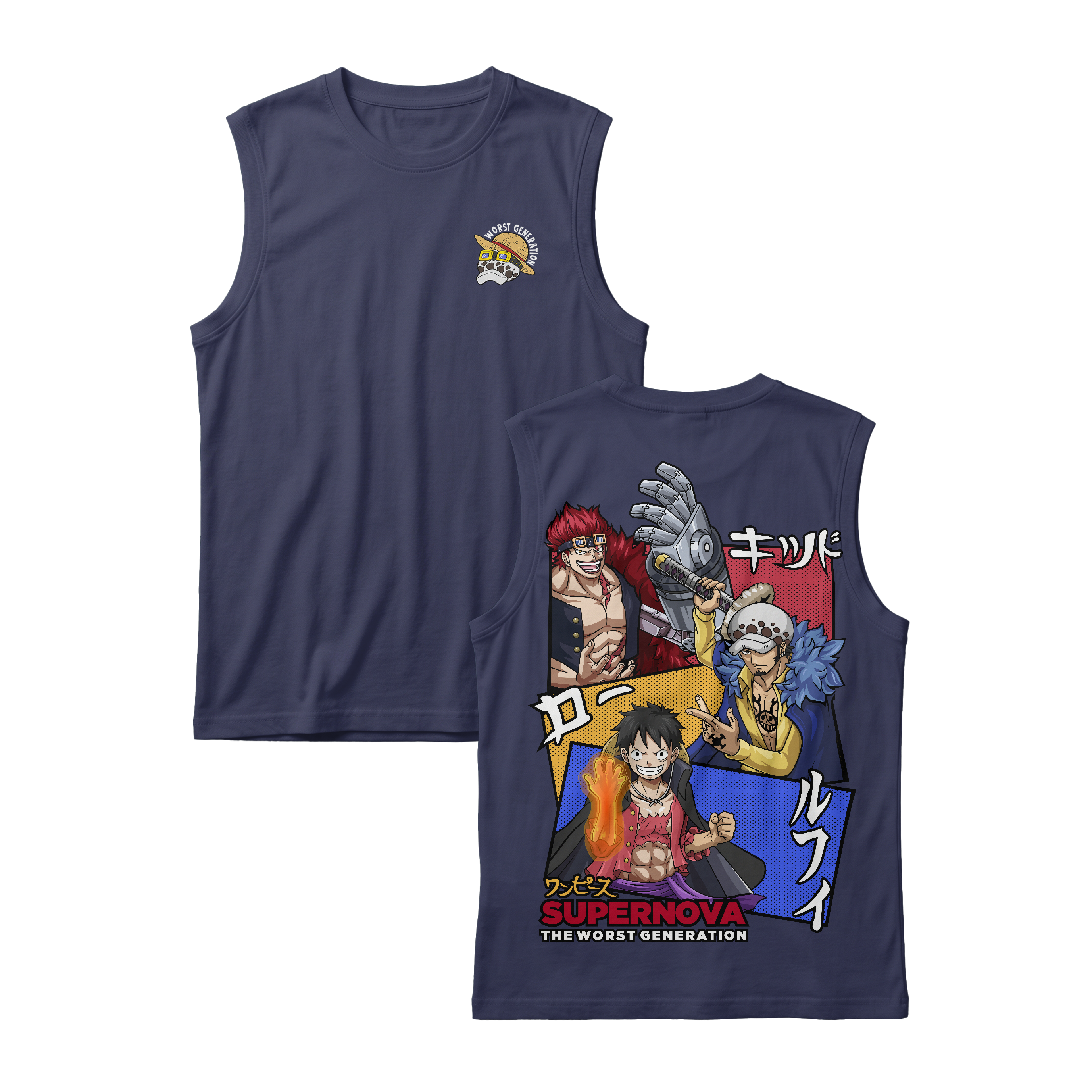 Anime One Piece Supernova The Worst Generation Sleeveless - RZM007