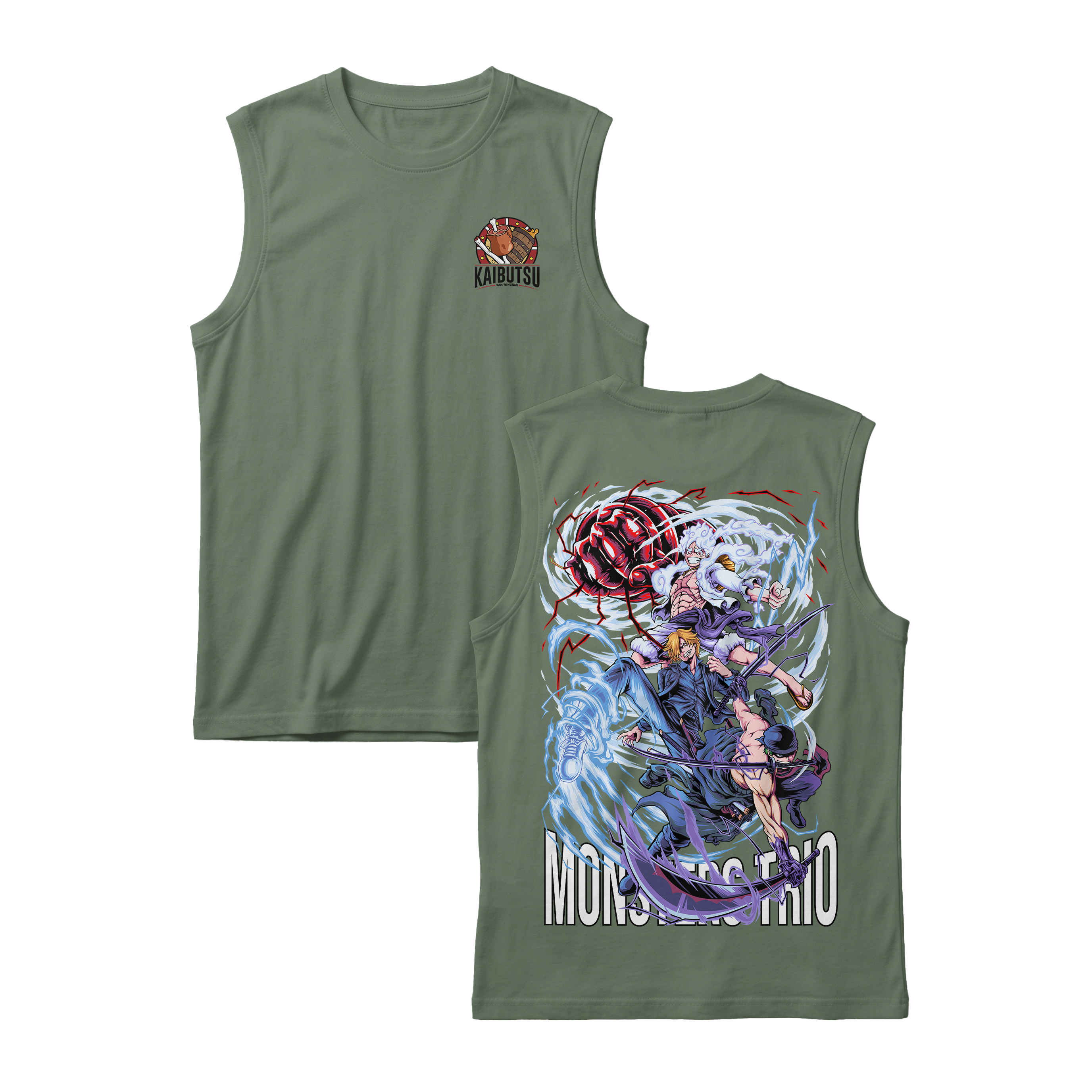 Anime One Piece Monster Trio Sleeveless - RZM009