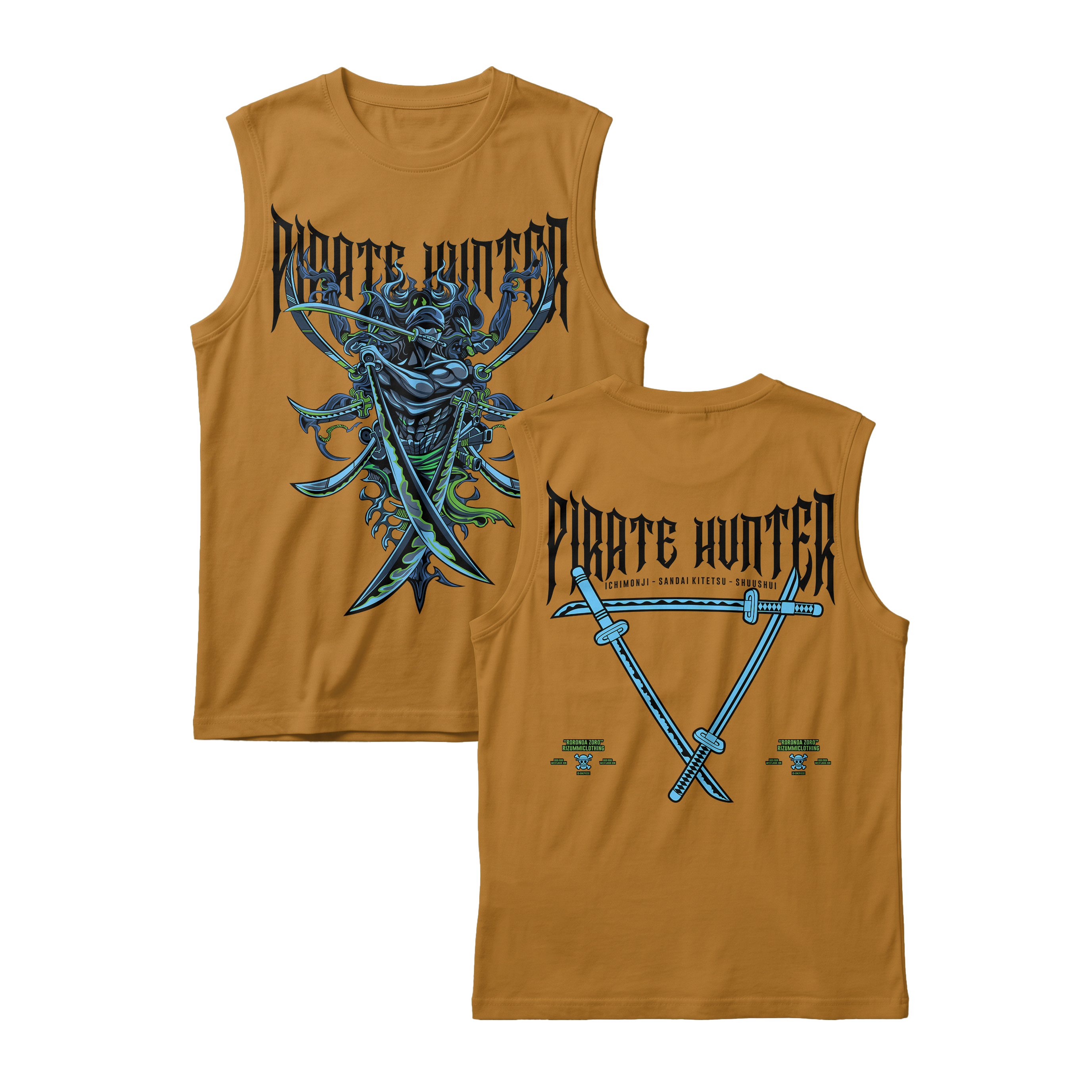 Anime One Piece Roronoa Zoro Pirates Hunter Sleeveless - RZM010
