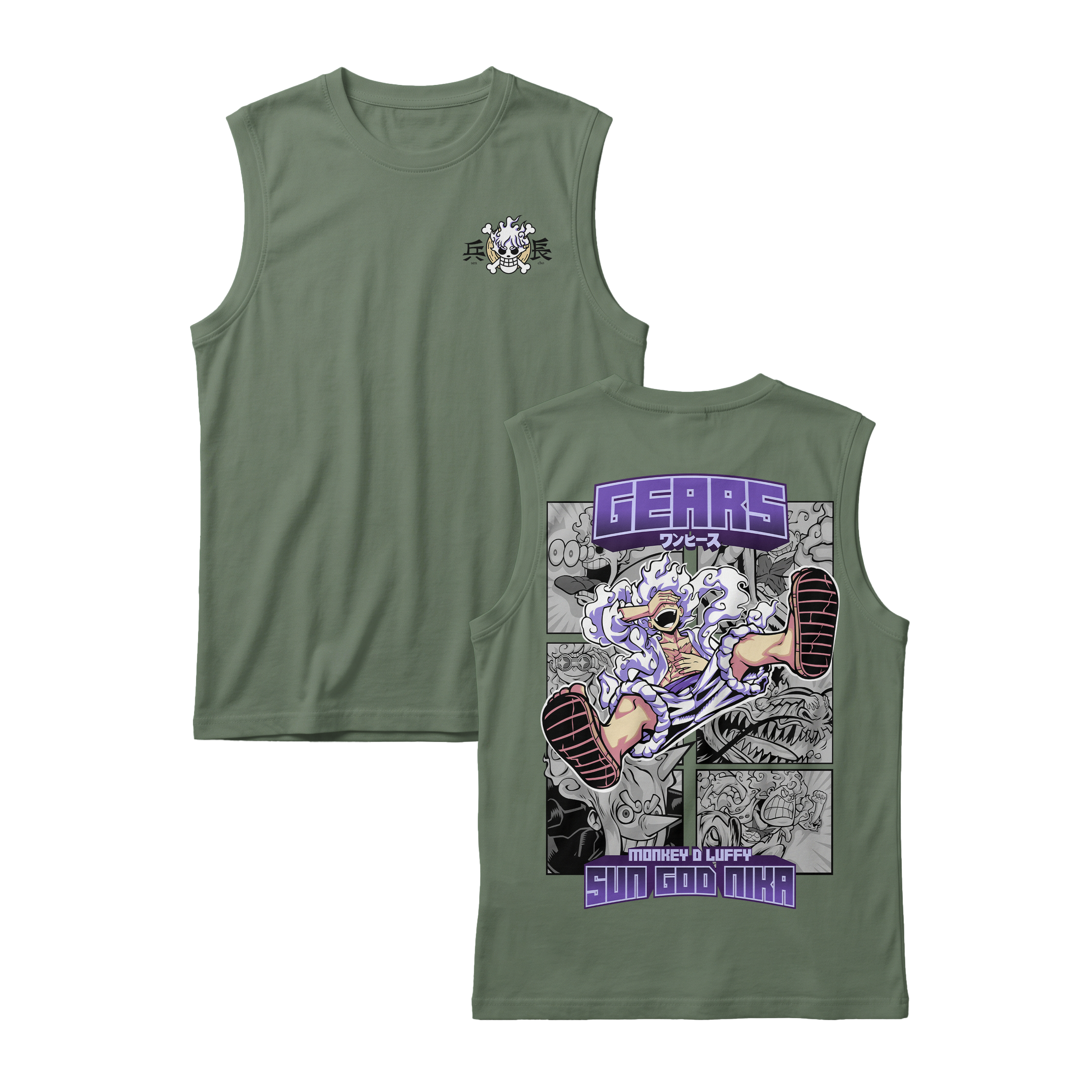 Anime One Piece Gear 5 Monkey D. Luffy Sun God Nika Sleeveless - RZM011
