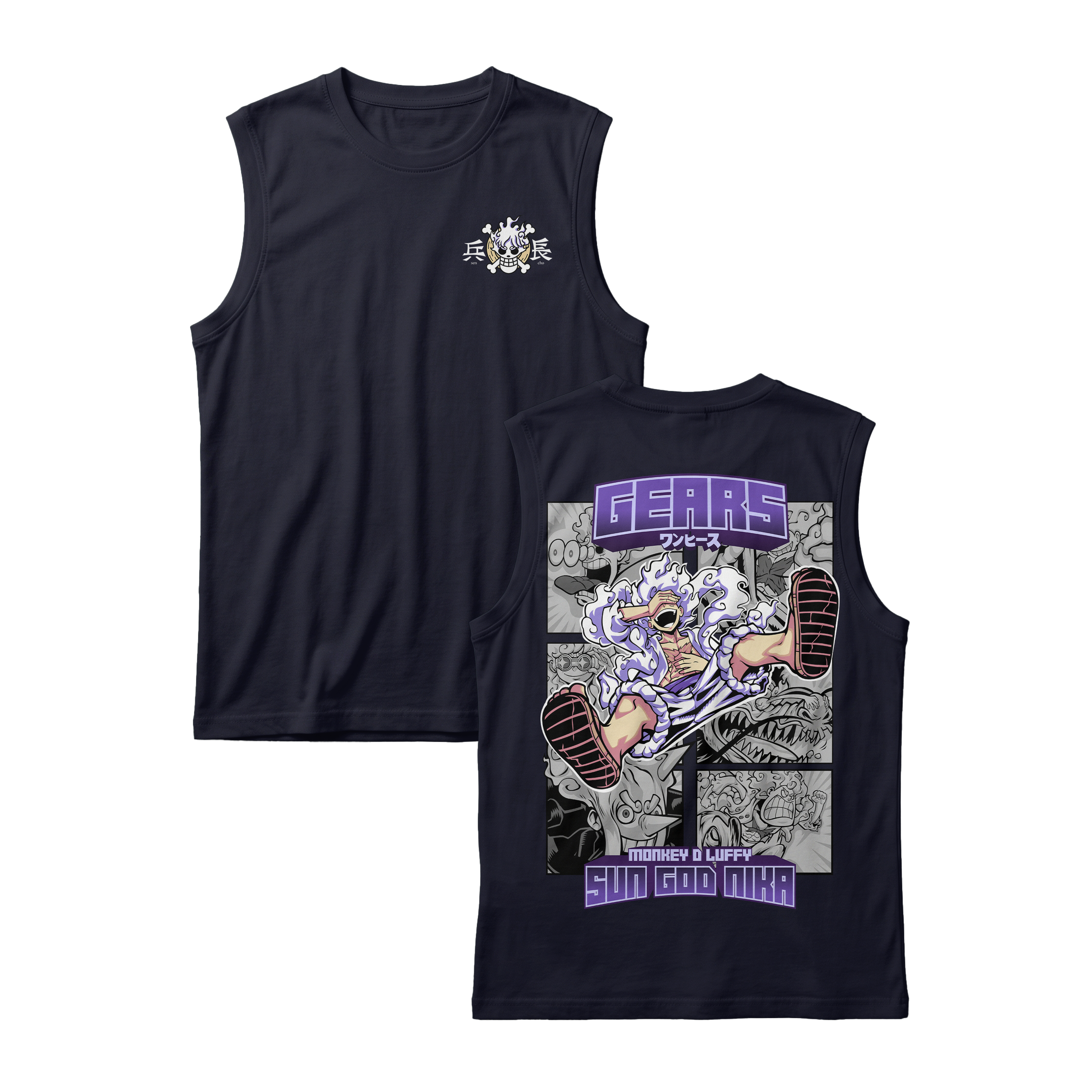 Anime One Piece Gear 5 Monkey D. Luffy Sun God Nika Sleeveless - RZM011