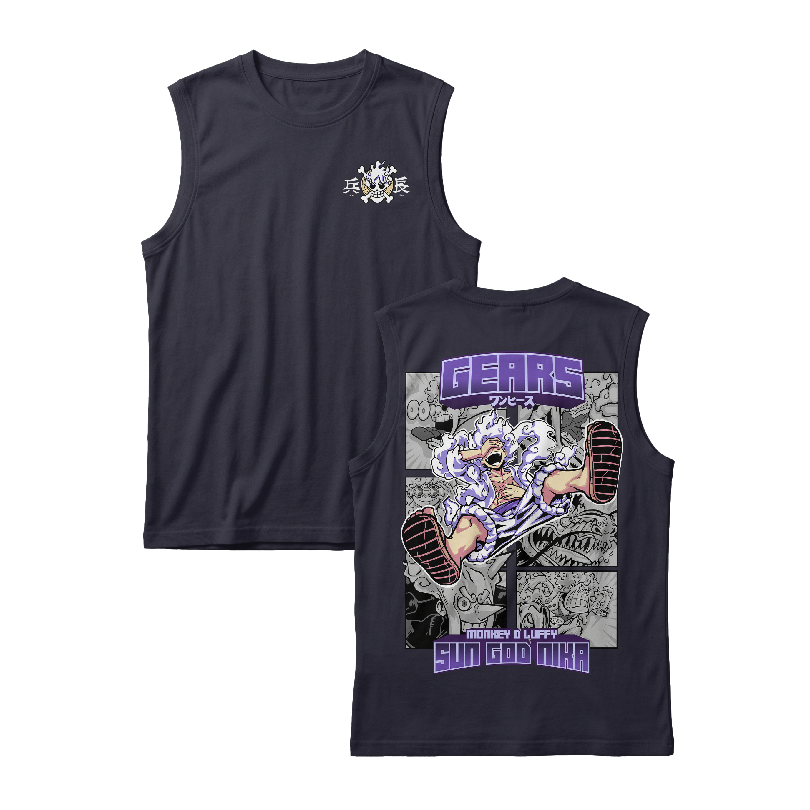 Anime One Piece Gear 5 Monkey D. Luffy Sun God Nika Sleeveless - RZM011