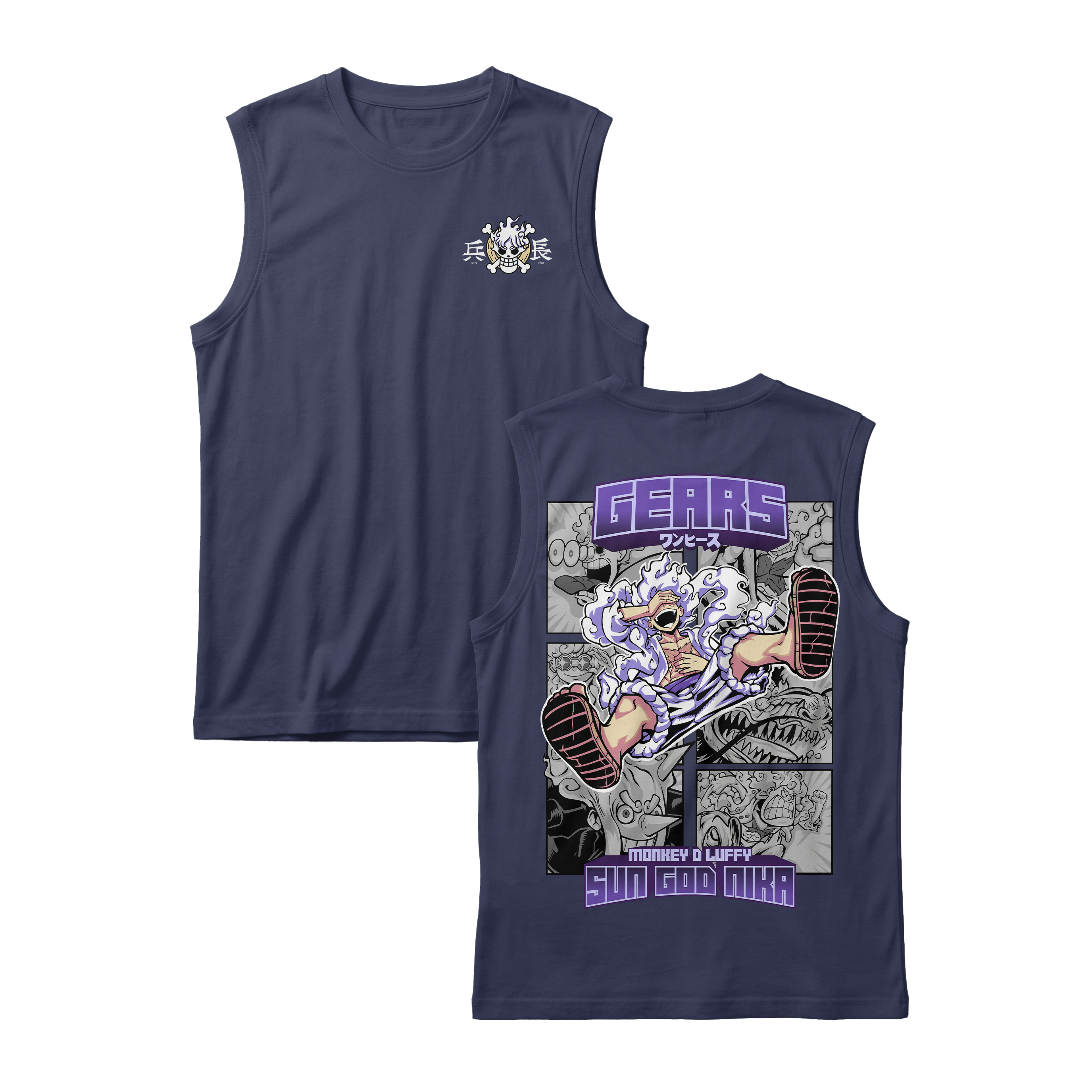 Anime One Piece Gear 5 Monkey D. Luffy Sun God Nika Sleeveless - RZM011