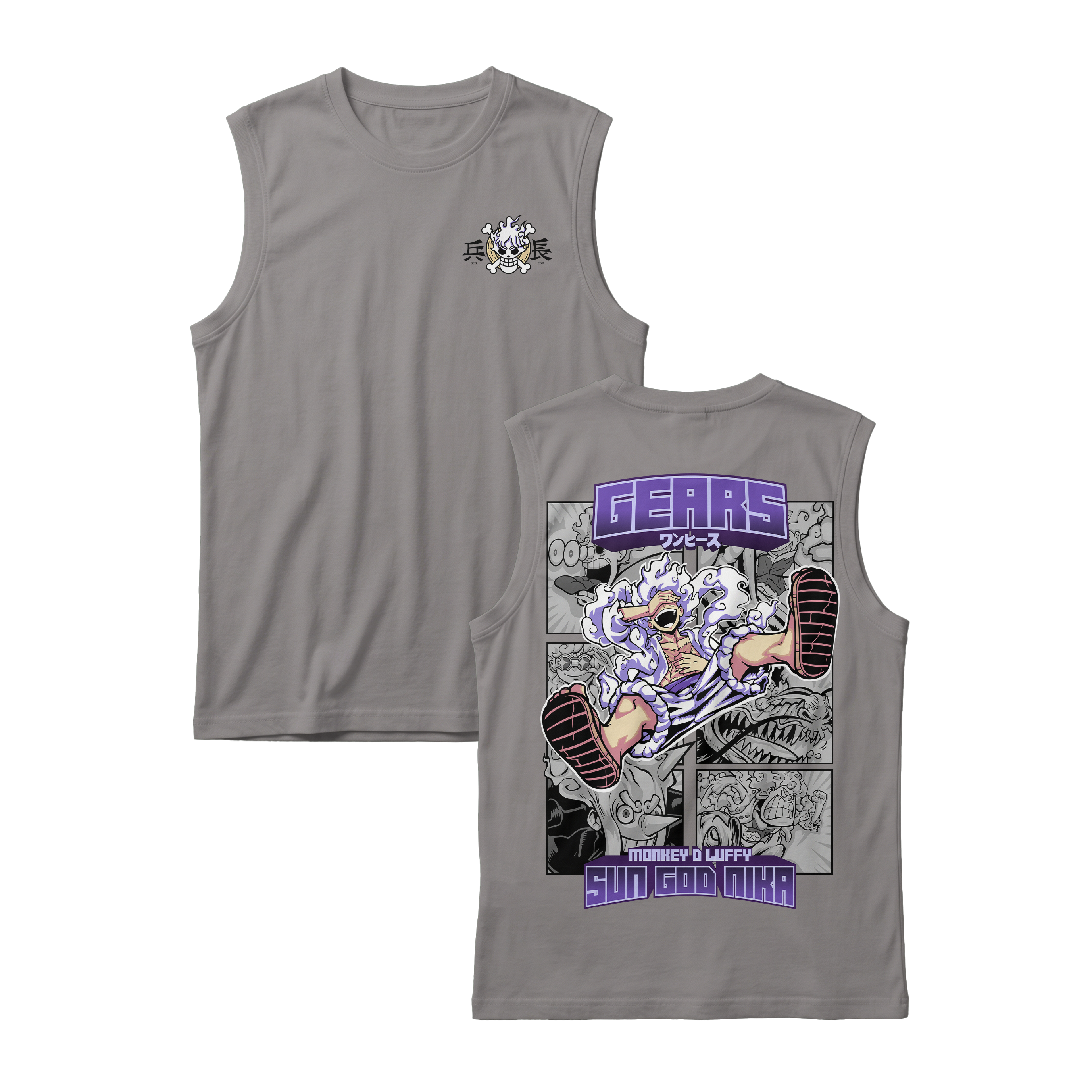 Anime One Piece Gear 5 Monkey D. Luffy Sun God Nika Sleeveless - RZM011