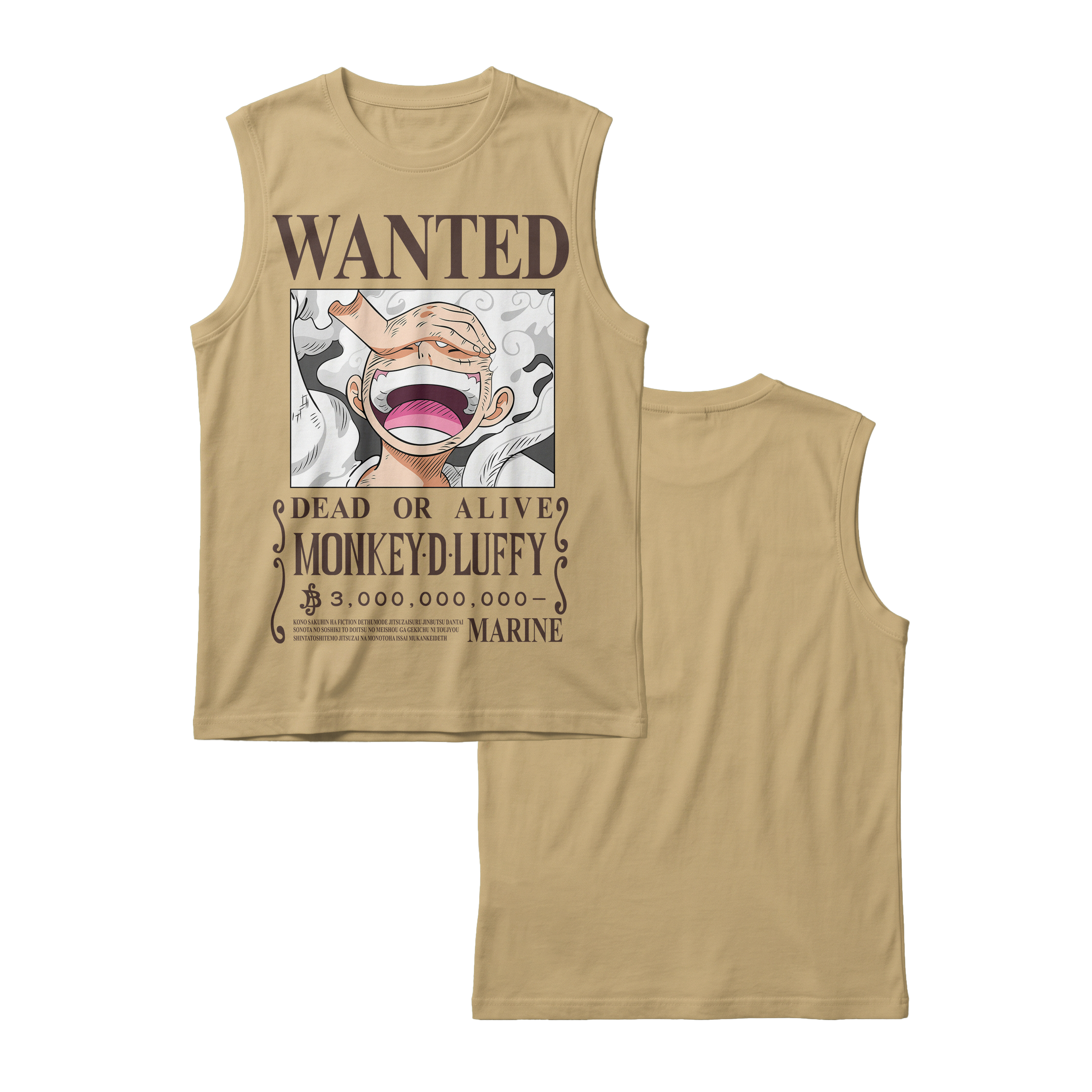 Anime One Piece Wanted Monkey D. Luffy Gear 5 Sleeveless - RZM012