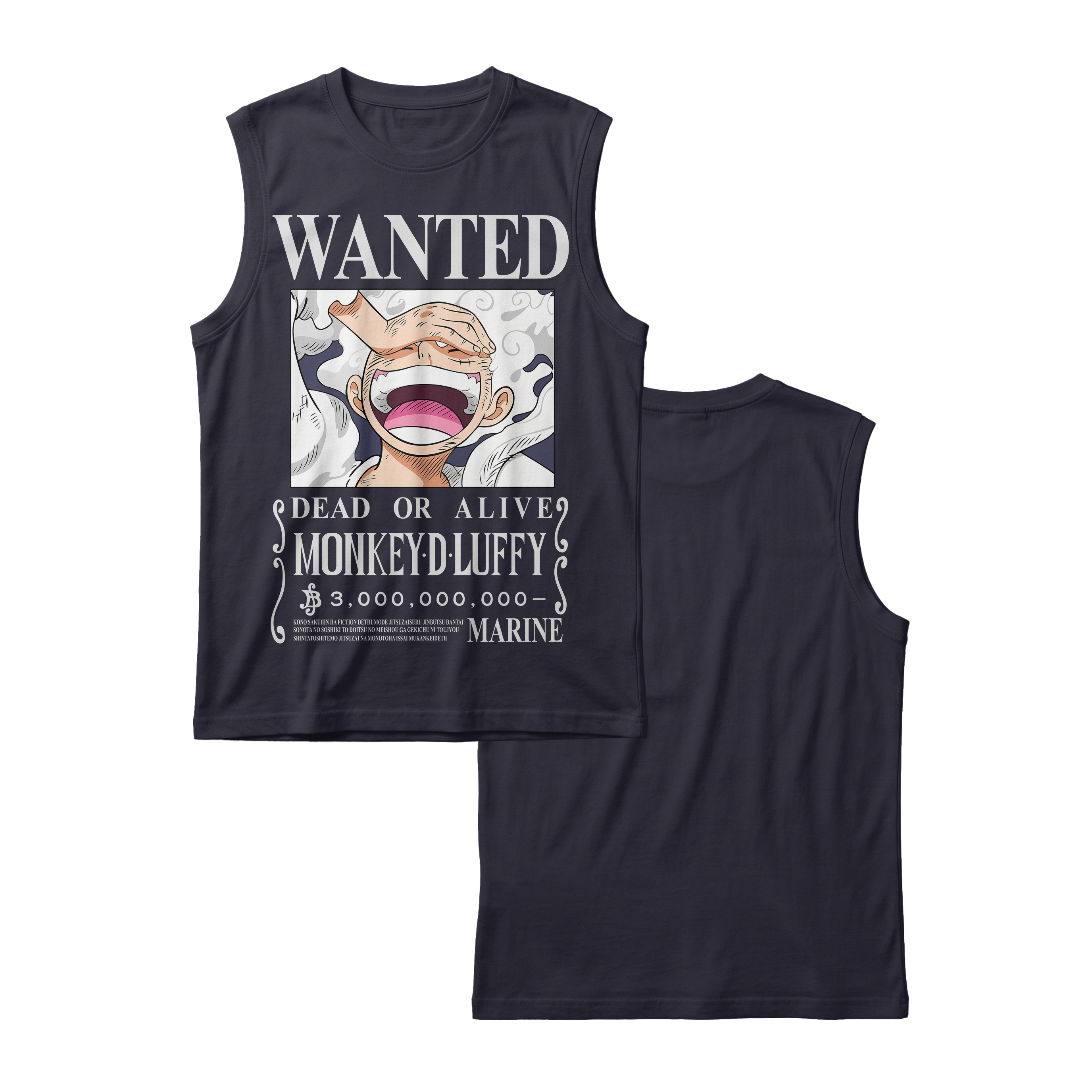 Anime One Piece Wanted Monkey D. Luffy Gear 5 Sleeveless - RZM012