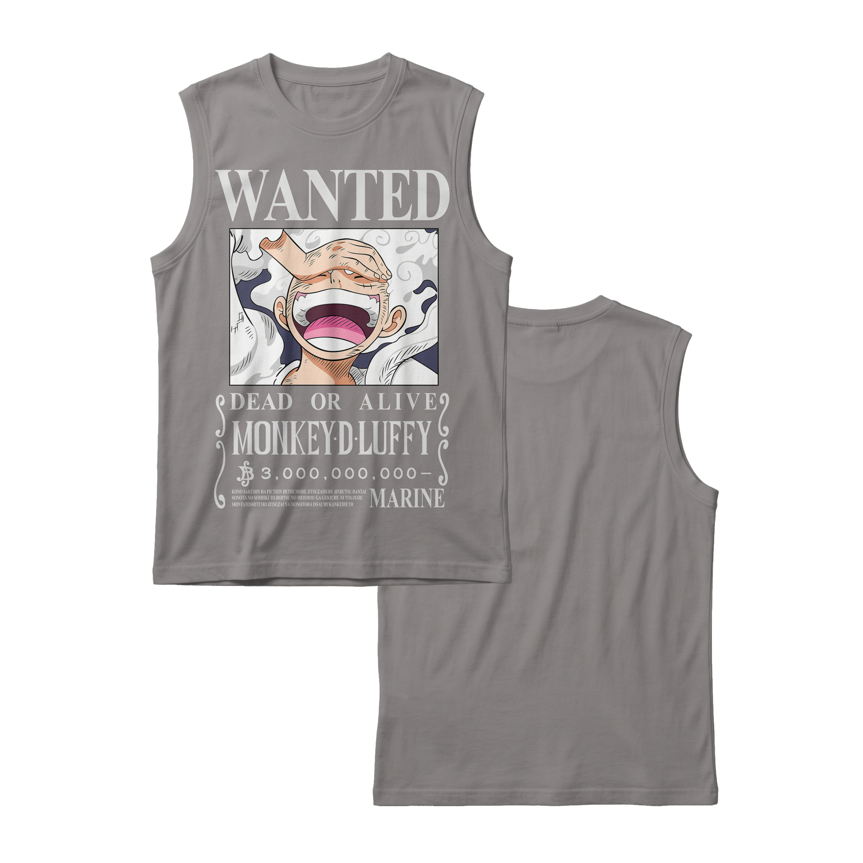 Anime One Piece Wanted Monkey D. Luffy Gear 5 Sleeveless - RZM012