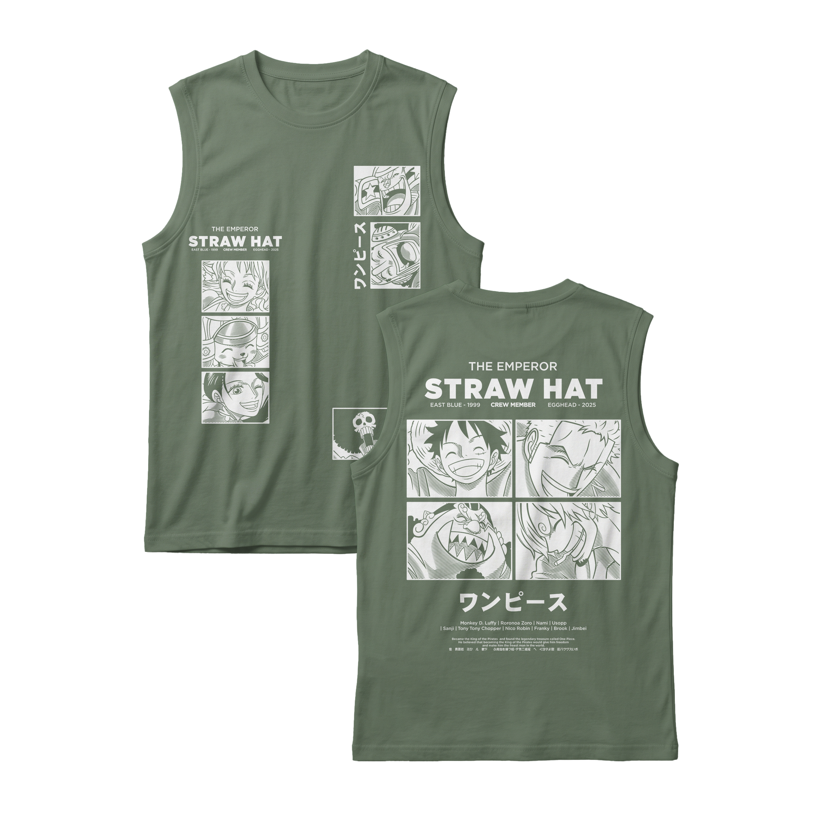 Anime One Piece Emperor Straw Hat Crew Sleeveless - RZM014