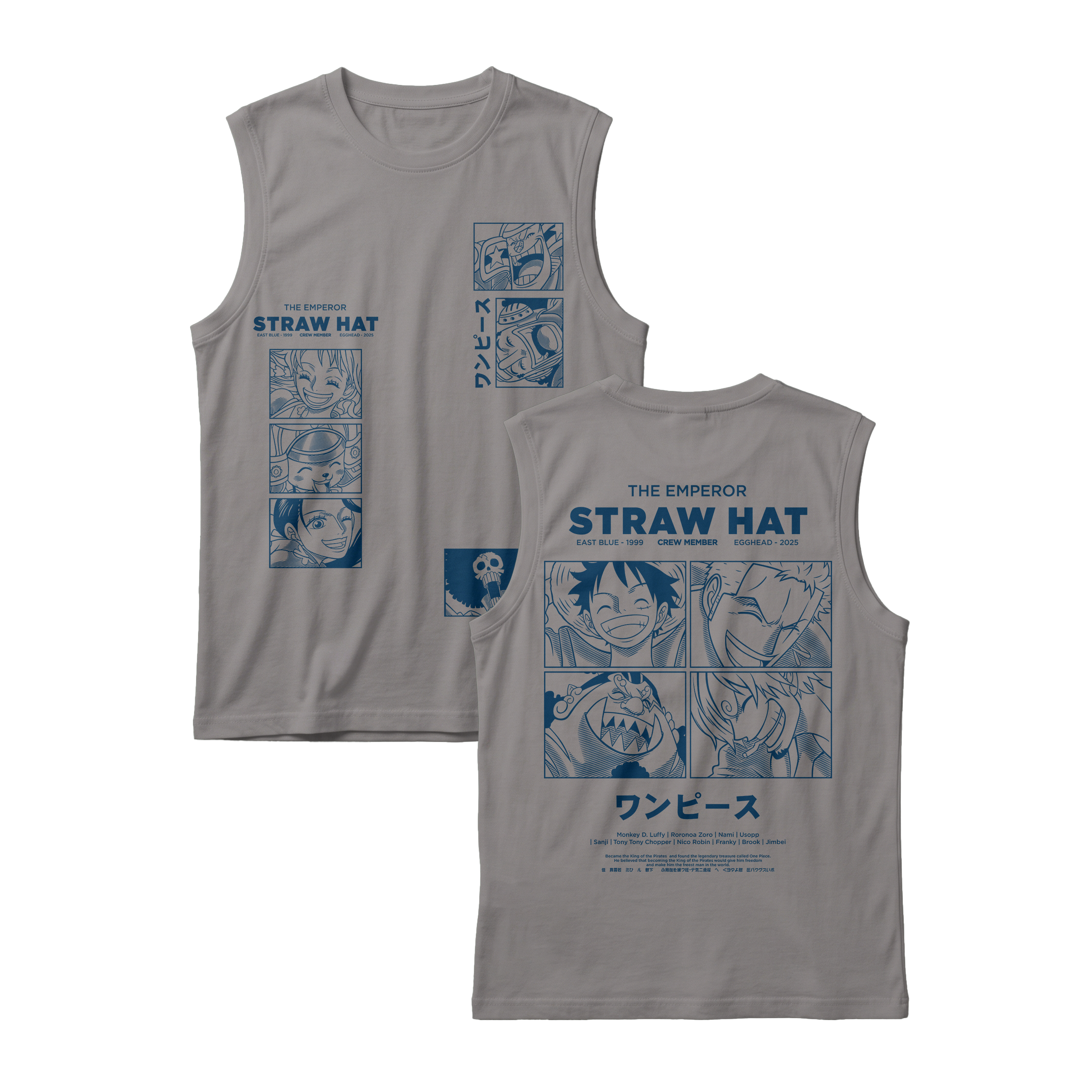 Anime One Piece Emperor Straw Hat Crew Sleeveless - RZM014