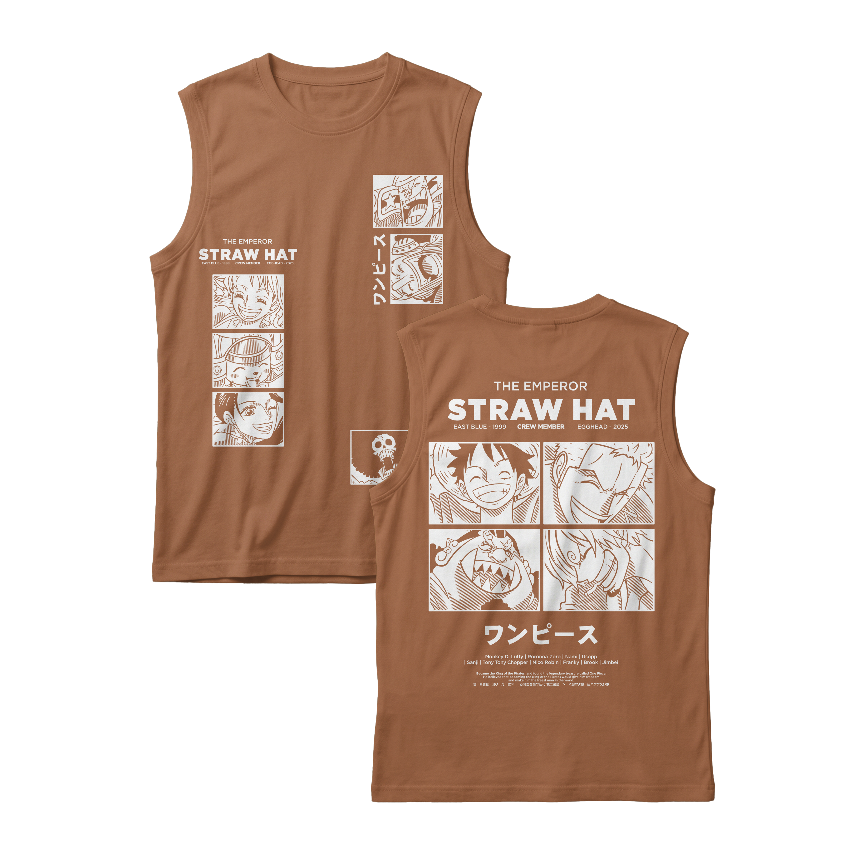 Anime One Piece Emperor Straw Hat Crew Sleeveless - RZM014