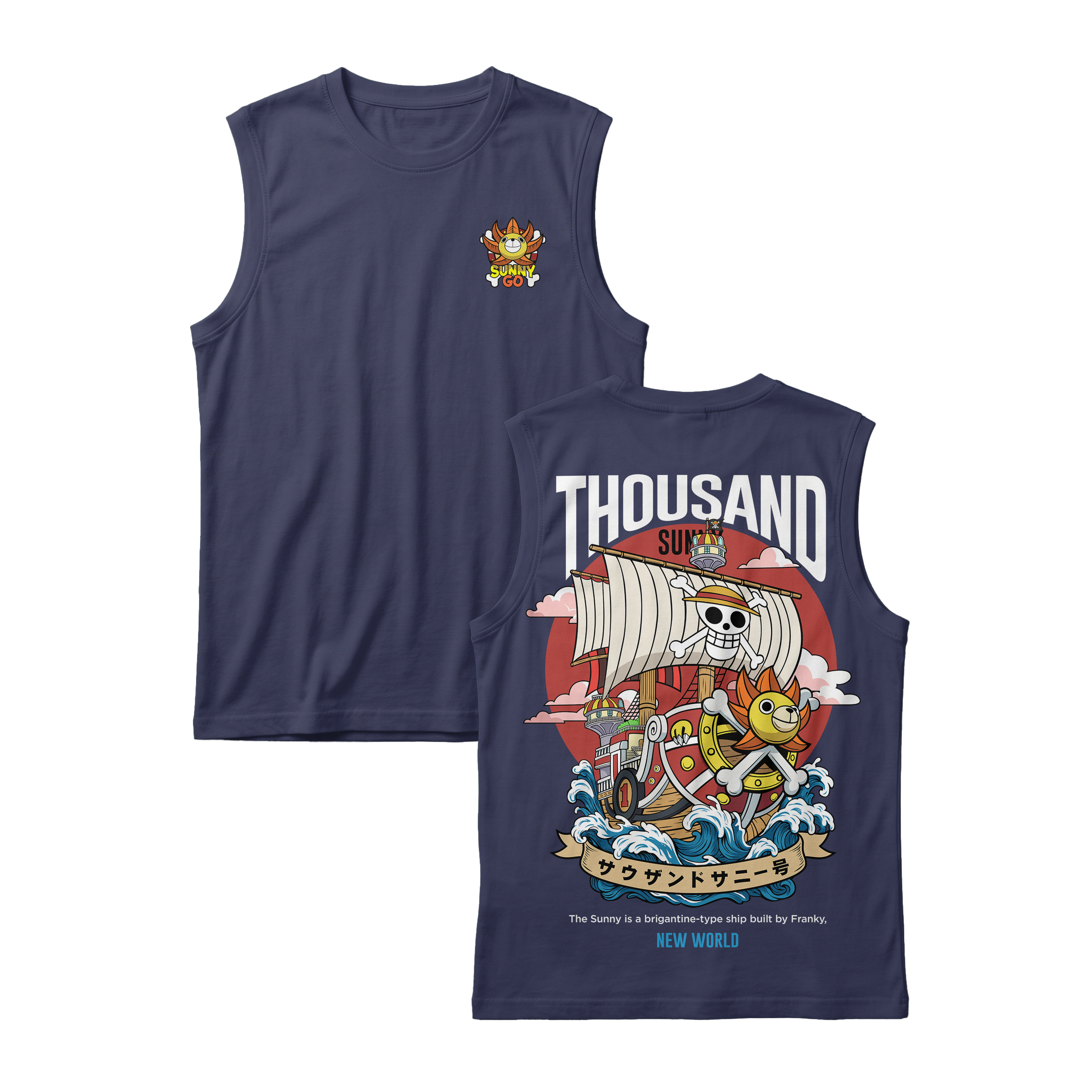 Anime One Piece Thousand Sunny Sleeveless - RZM016