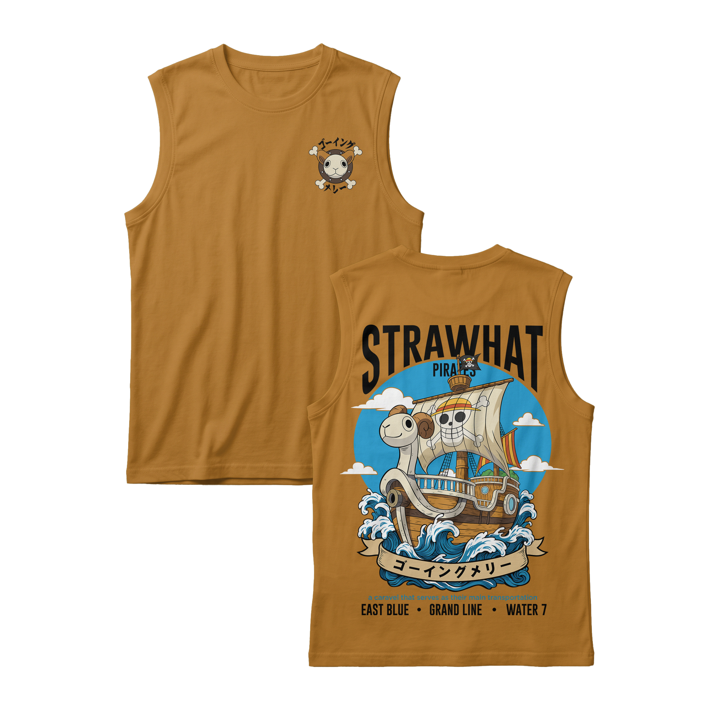 Anime One Piece Straw Hat Pirates Thousand Sunny Journey Sleeveless - RZM017