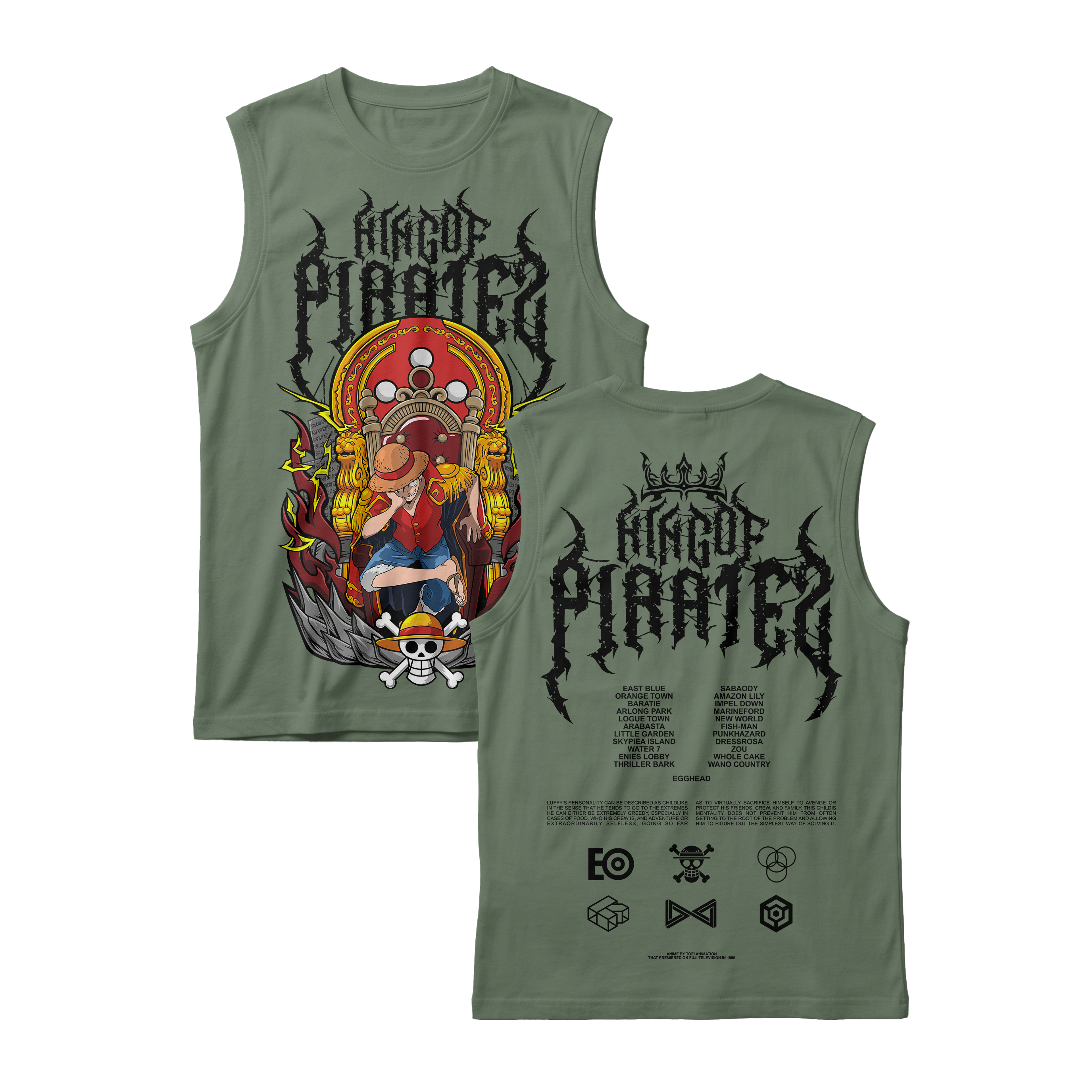 Anime One Piece Monkey D. Luffy King Of Pirates Sleeveless - RZM019