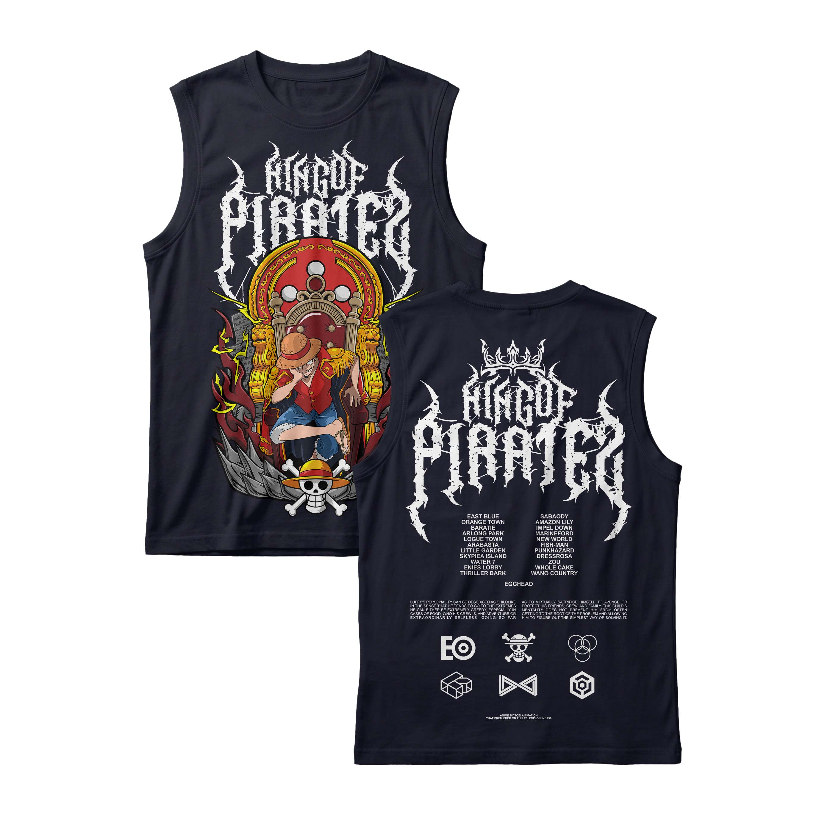 Anime One Piece Monkey D. Luffy King Of Pirates Sleeveless - RZM019