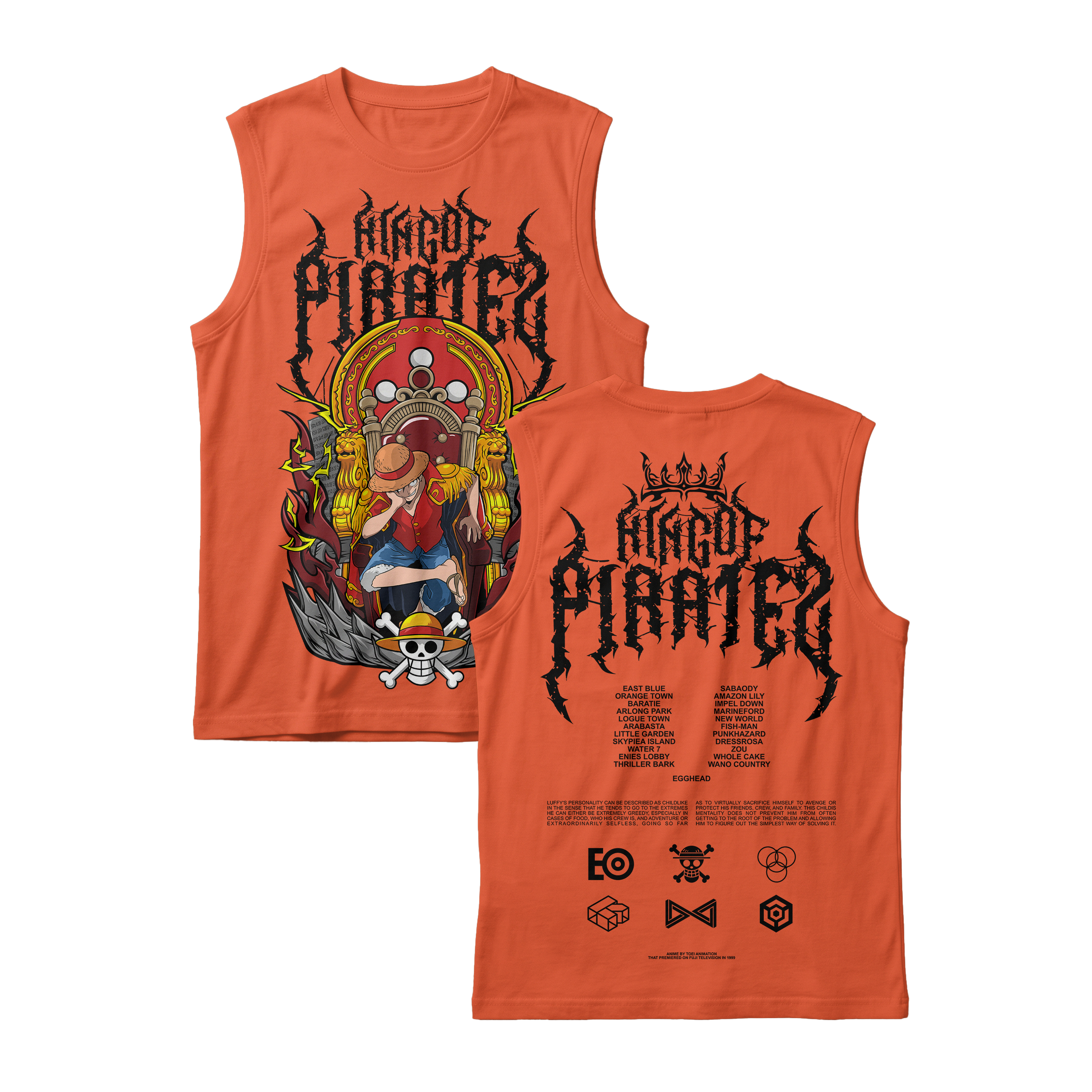 Anime One Piece Monkey D. Luffy King Of Pirates Sleeveless - RZM019